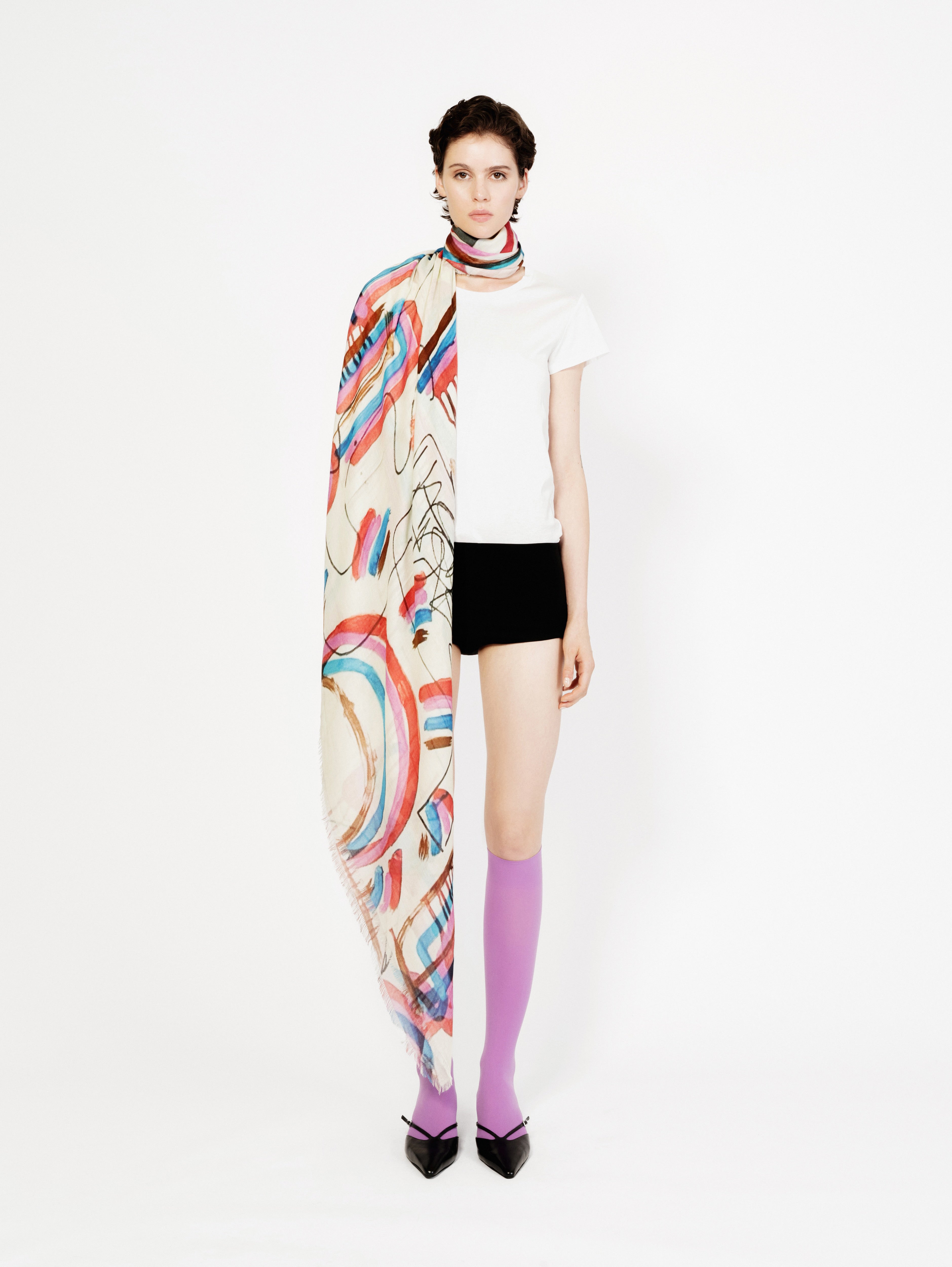 Talking Walls ela fréquence single face square scarf fréquence