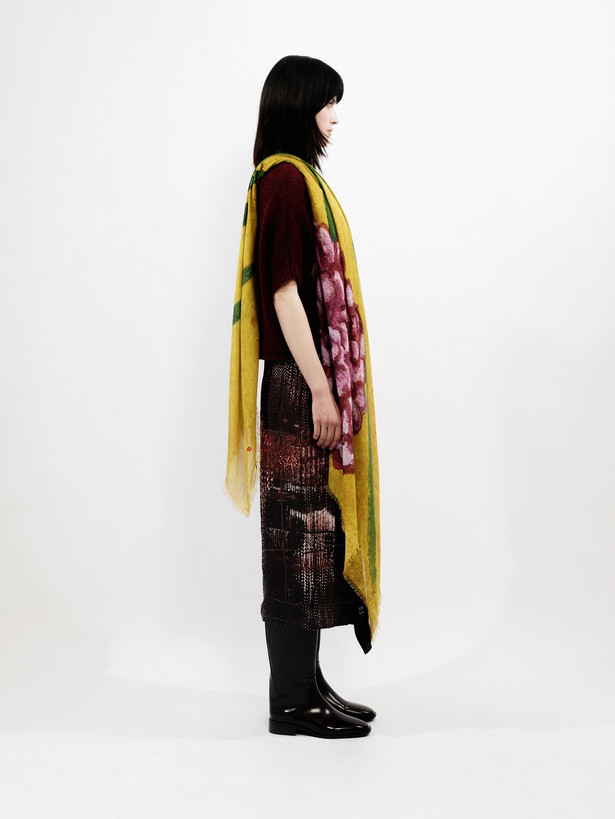 Talking Walls ela hyacinth single face square scarf hyacinth