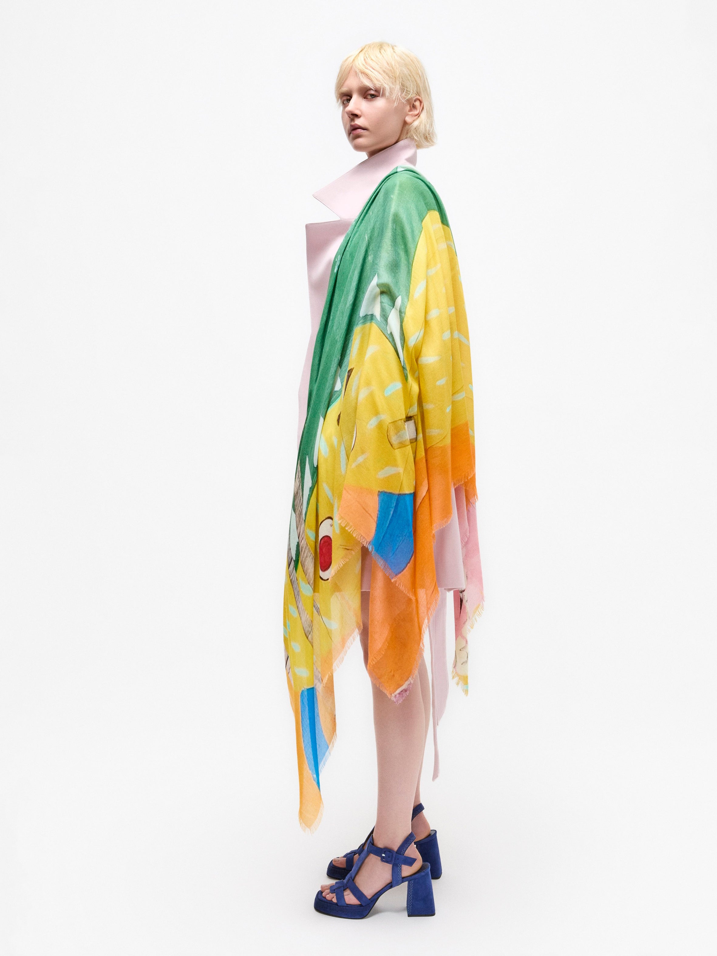 Talking Walls ela monster single face square scarf monster