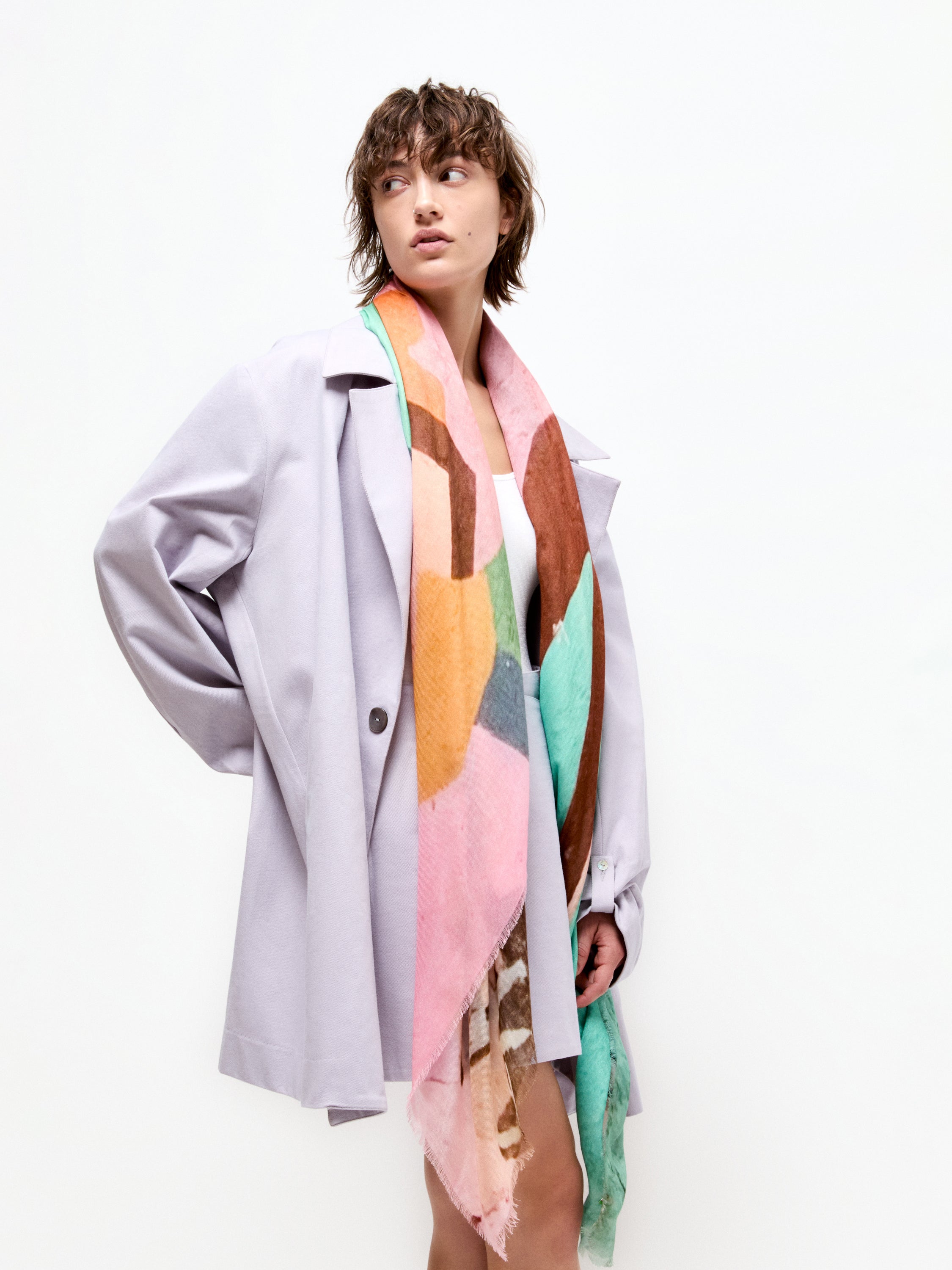 Talking Walls ela muse single face square scarf muse