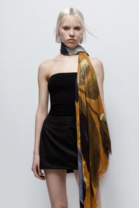 Talking Walls ela plum single face square scarf plum
