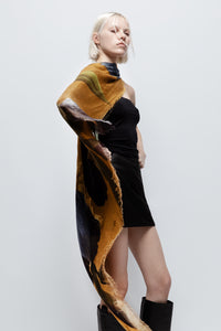 Talking Walls ela plum single face square scarf plum