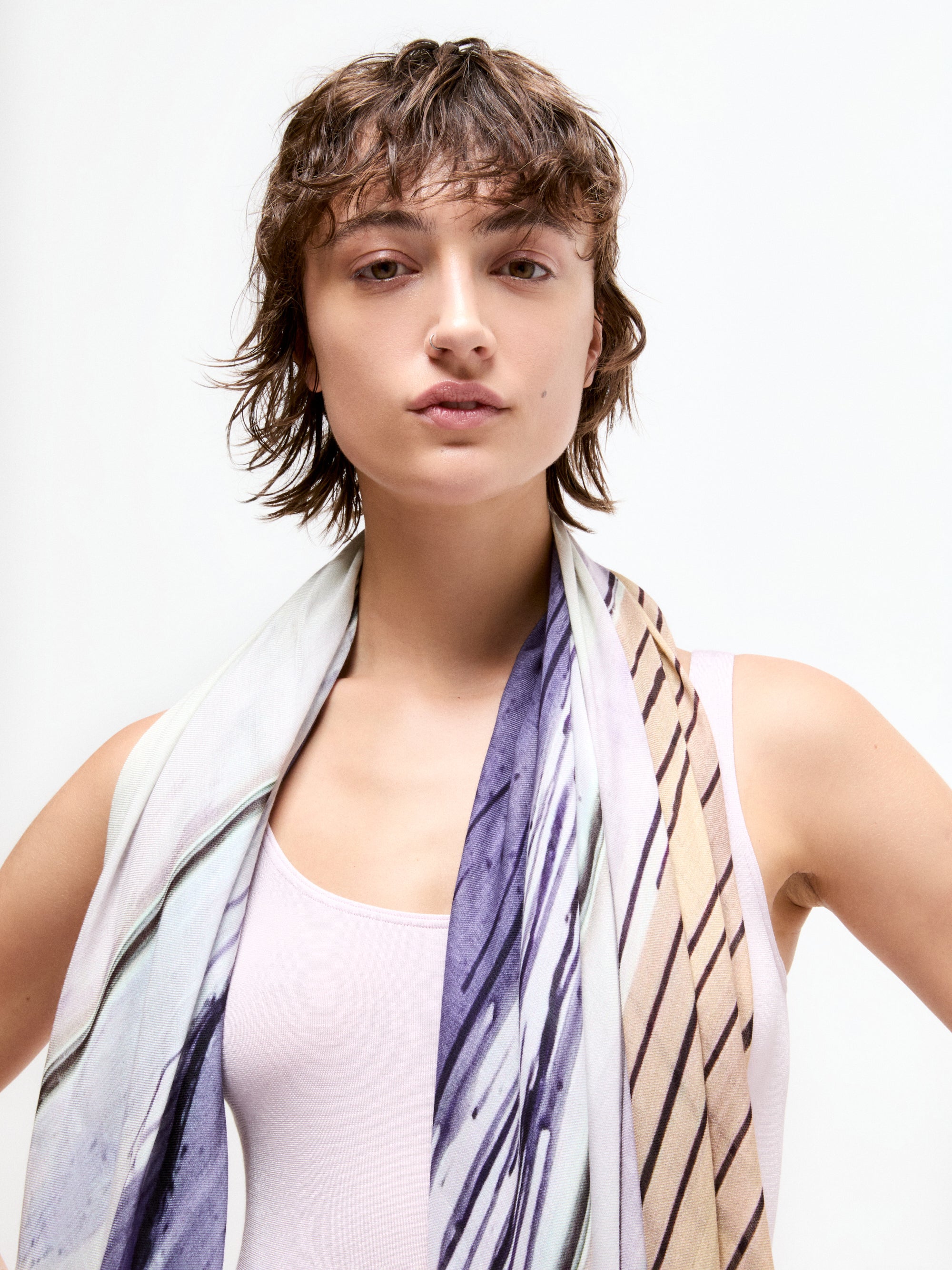 Talking Walls ela purple haze single face square scarf purple haze