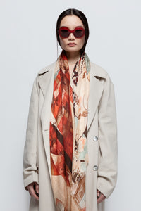 Talking Walls ela senso-ji single face square scarf senso-ji