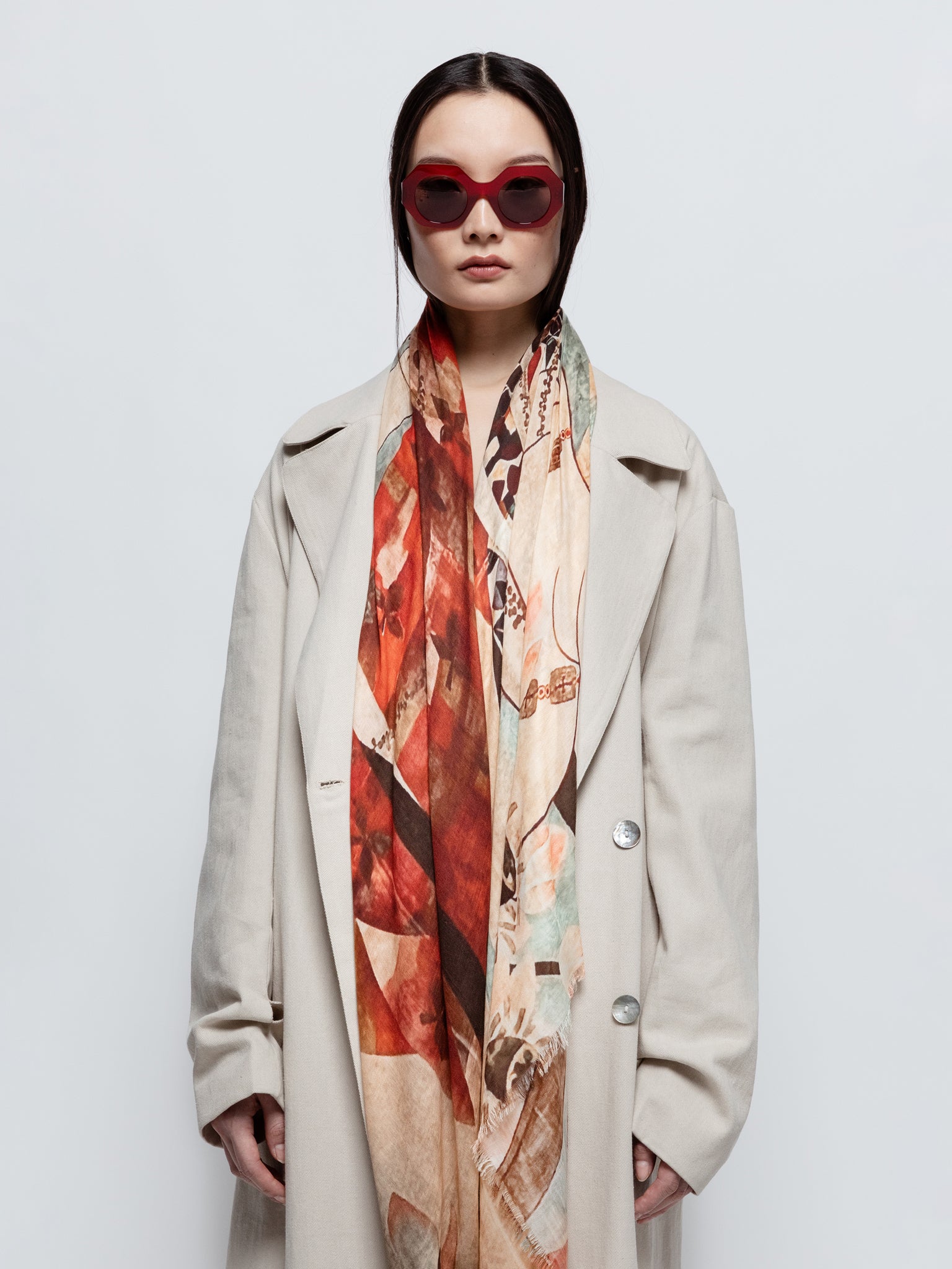 Talking Walls ela senso-ji single face square scarf senso-ji