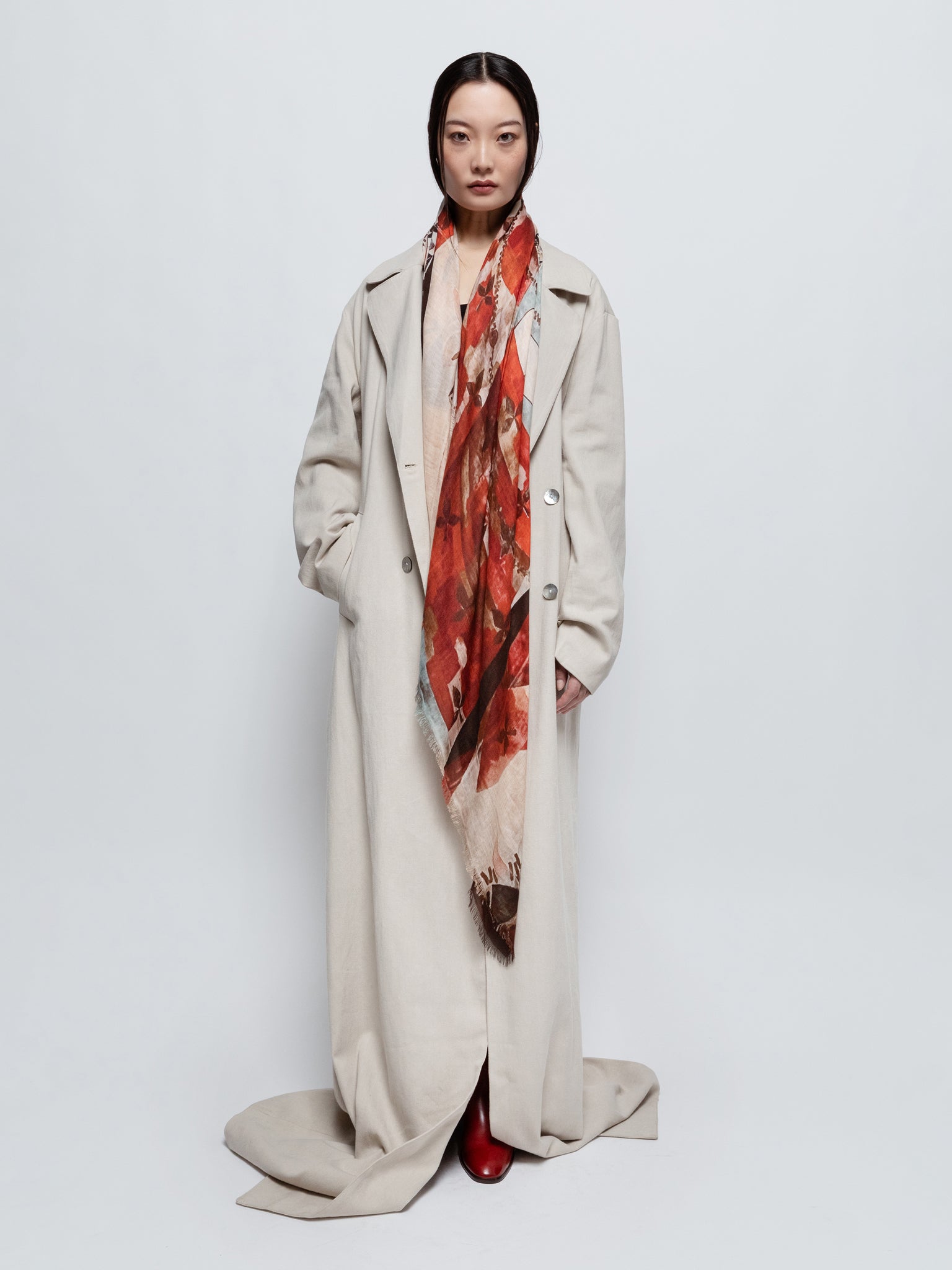 Talking Walls ela senso-ji single face square scarf senso-ji