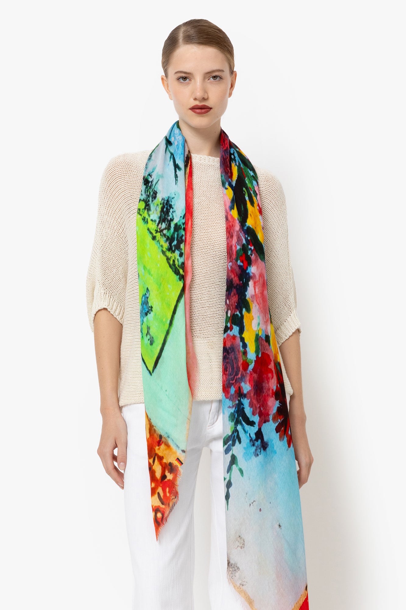 Talking Walls ela single face single face square scarf flower basket single