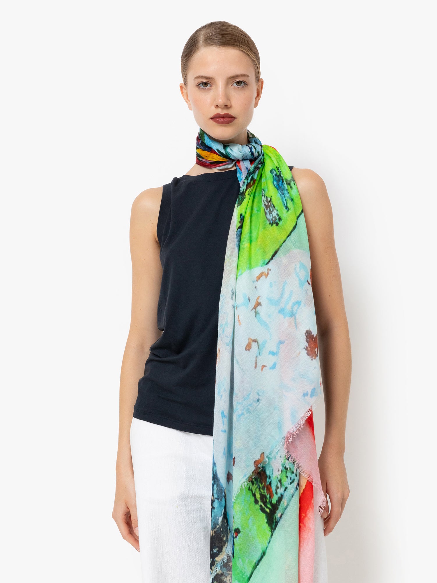Talking Walls ela single face single face square scarf flower basket single