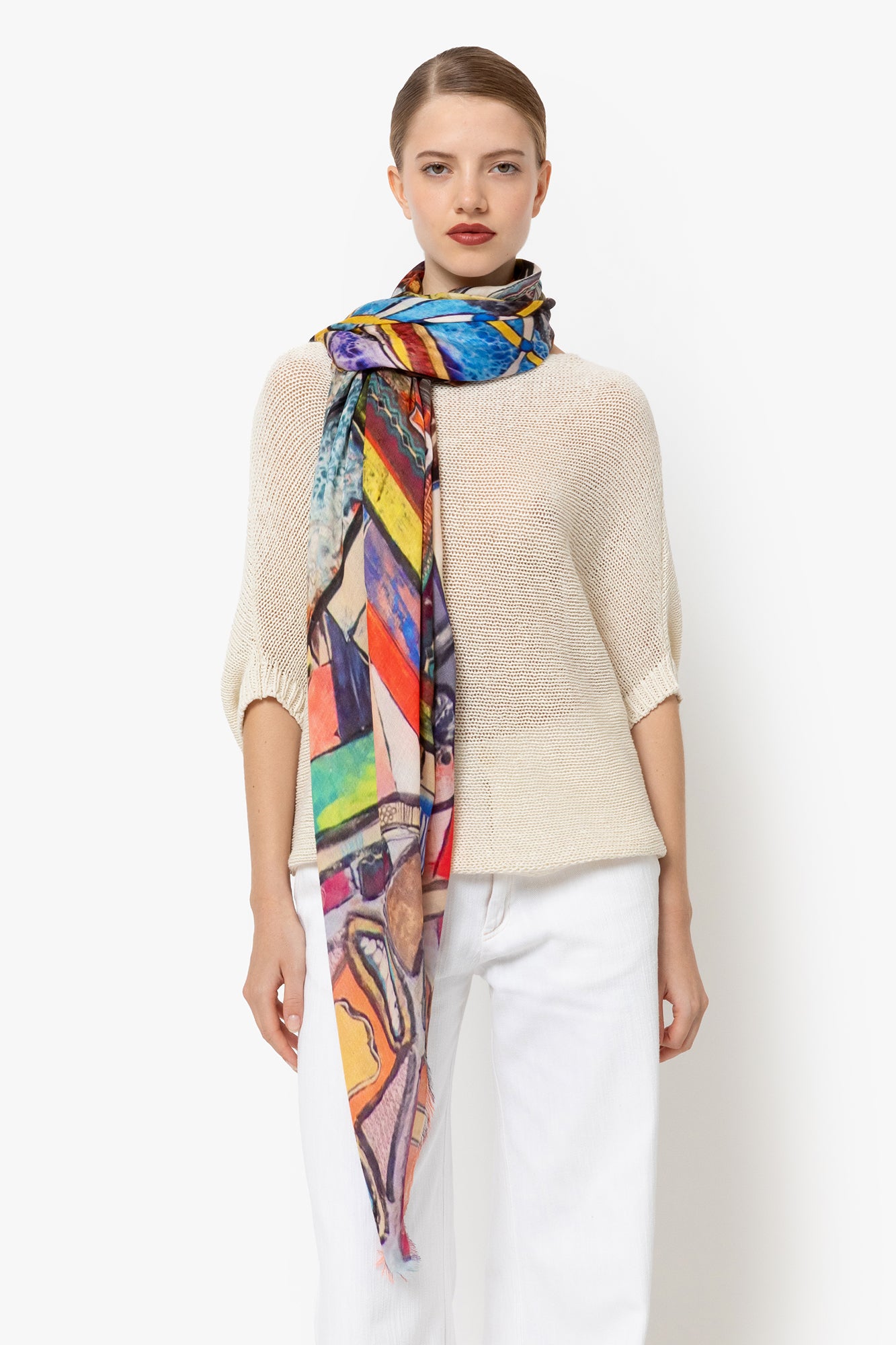 Talking Walls ela single face single face square scarf les yeux du panier