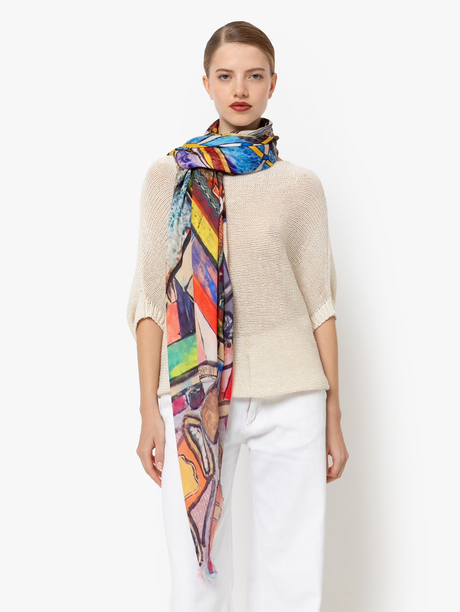 Talking Walls ela single face single face square scarf les yeux du panier
