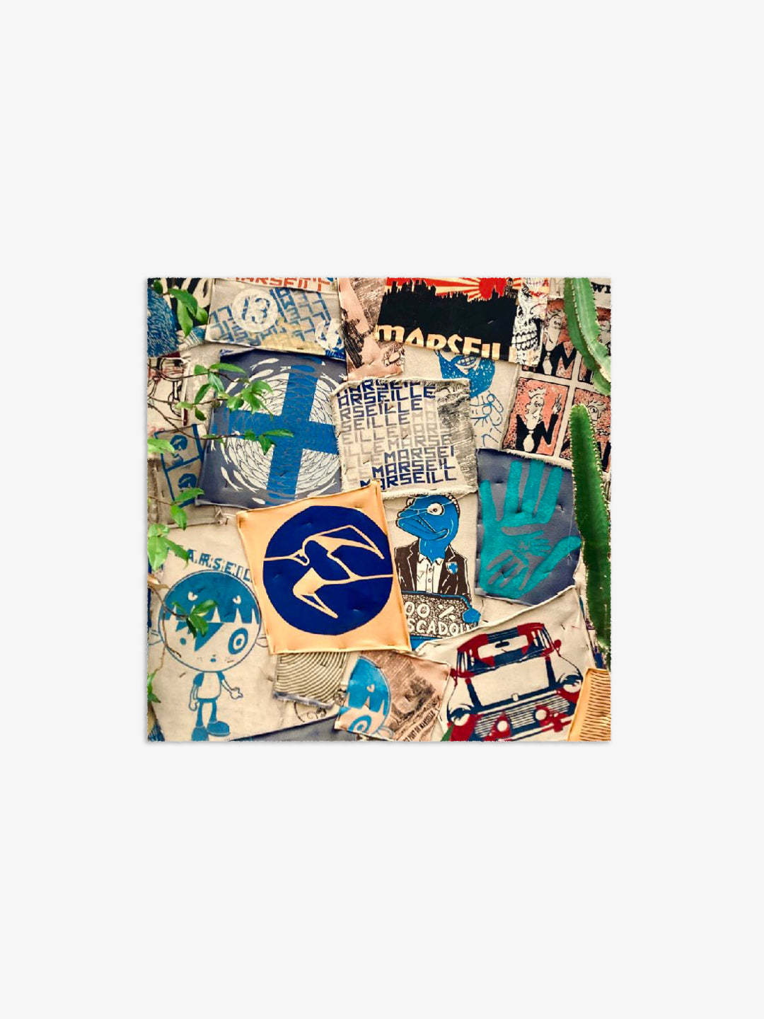Talking Walls ela single face single face square scarf lou pescadou