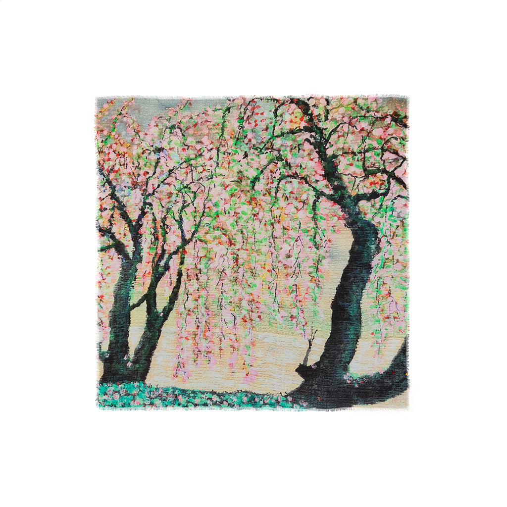 Talking Walls ela single face single face square scarf pink blossom