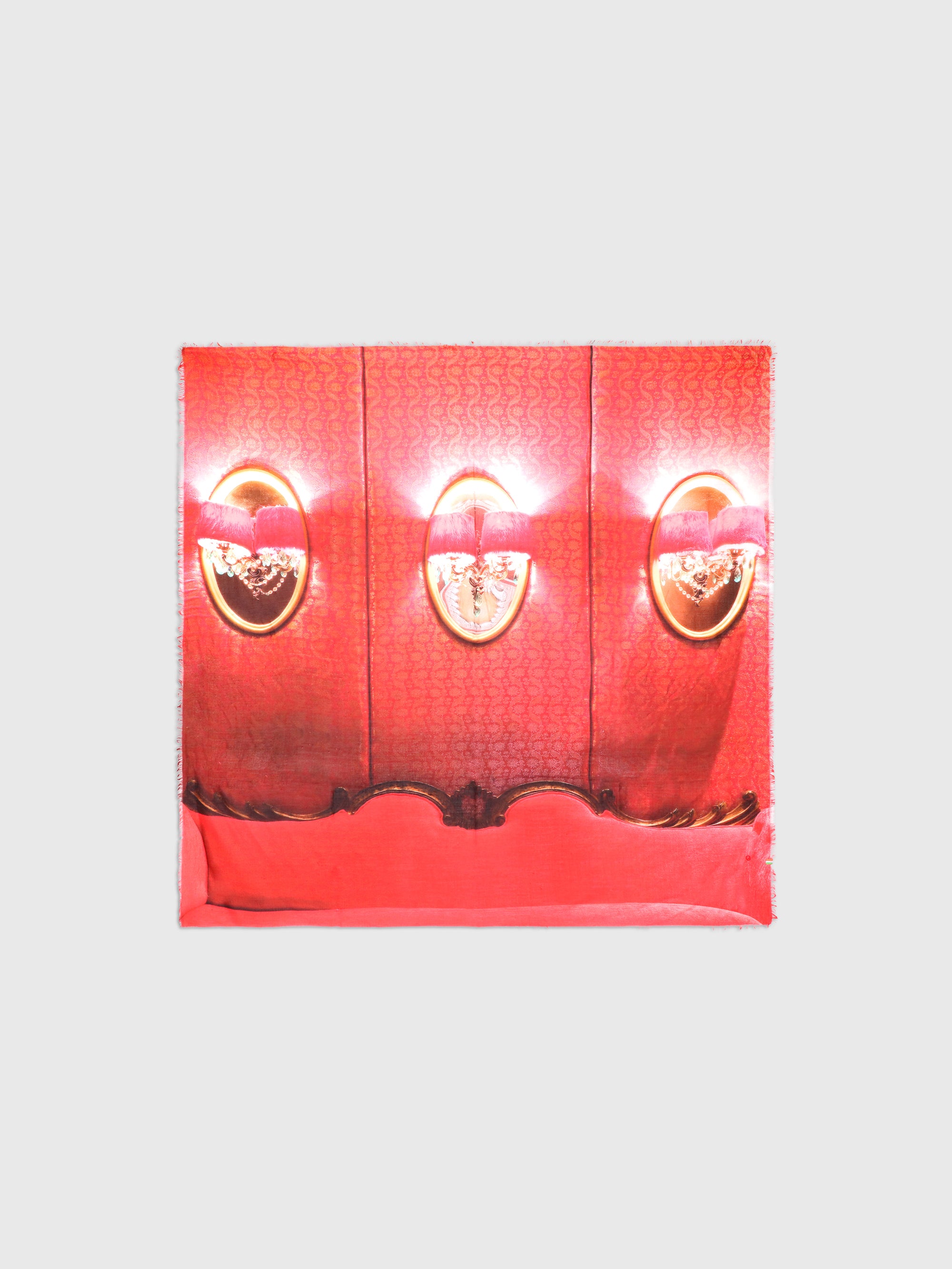Talking Walls ela single face single face square scarf red velvet