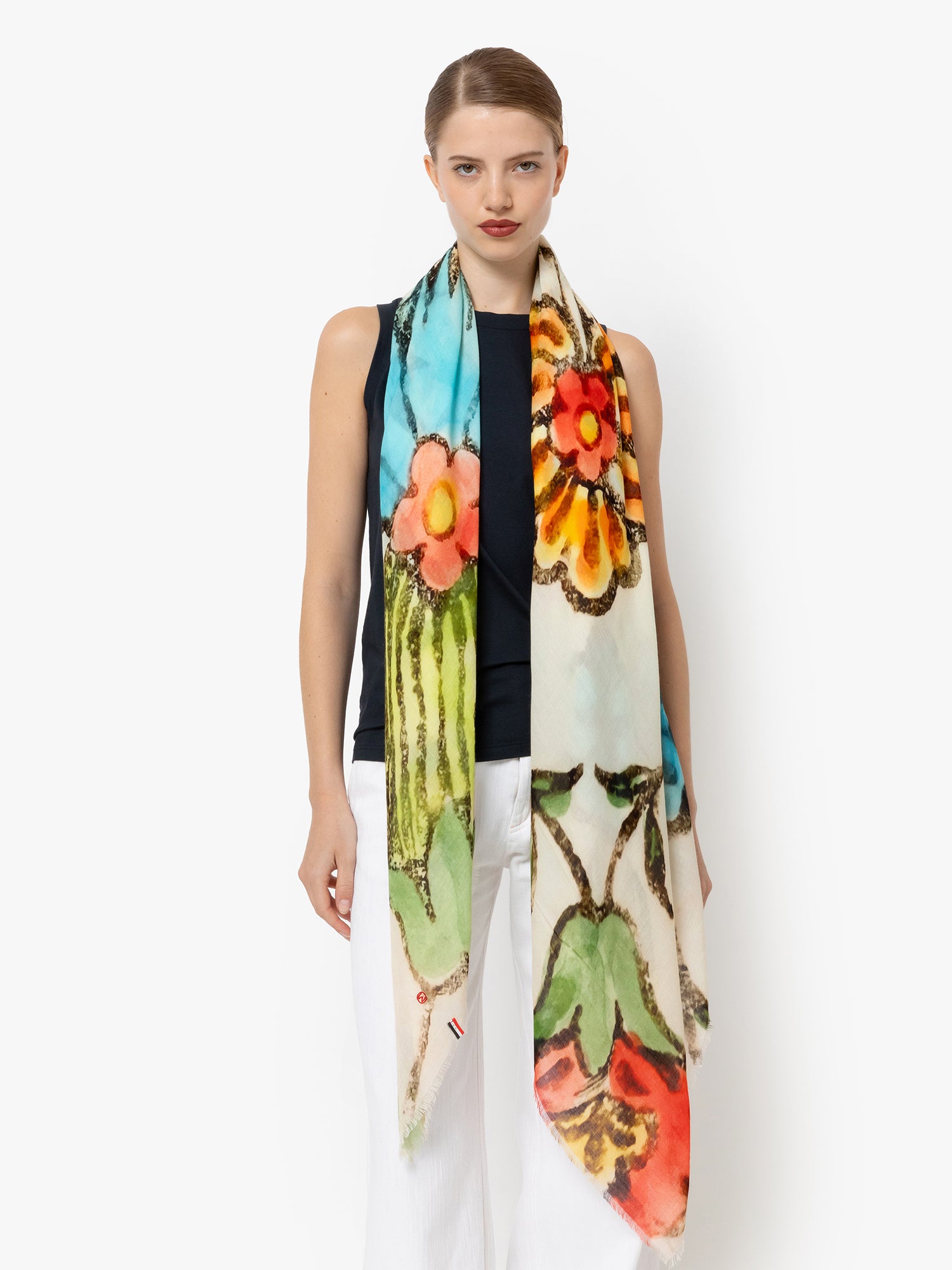 Talking Walls ela single face single face square scarf syramik single