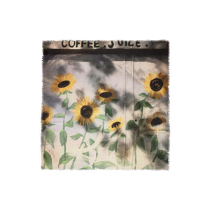 Talking Walls ela tournesol single face square scarf tournesol