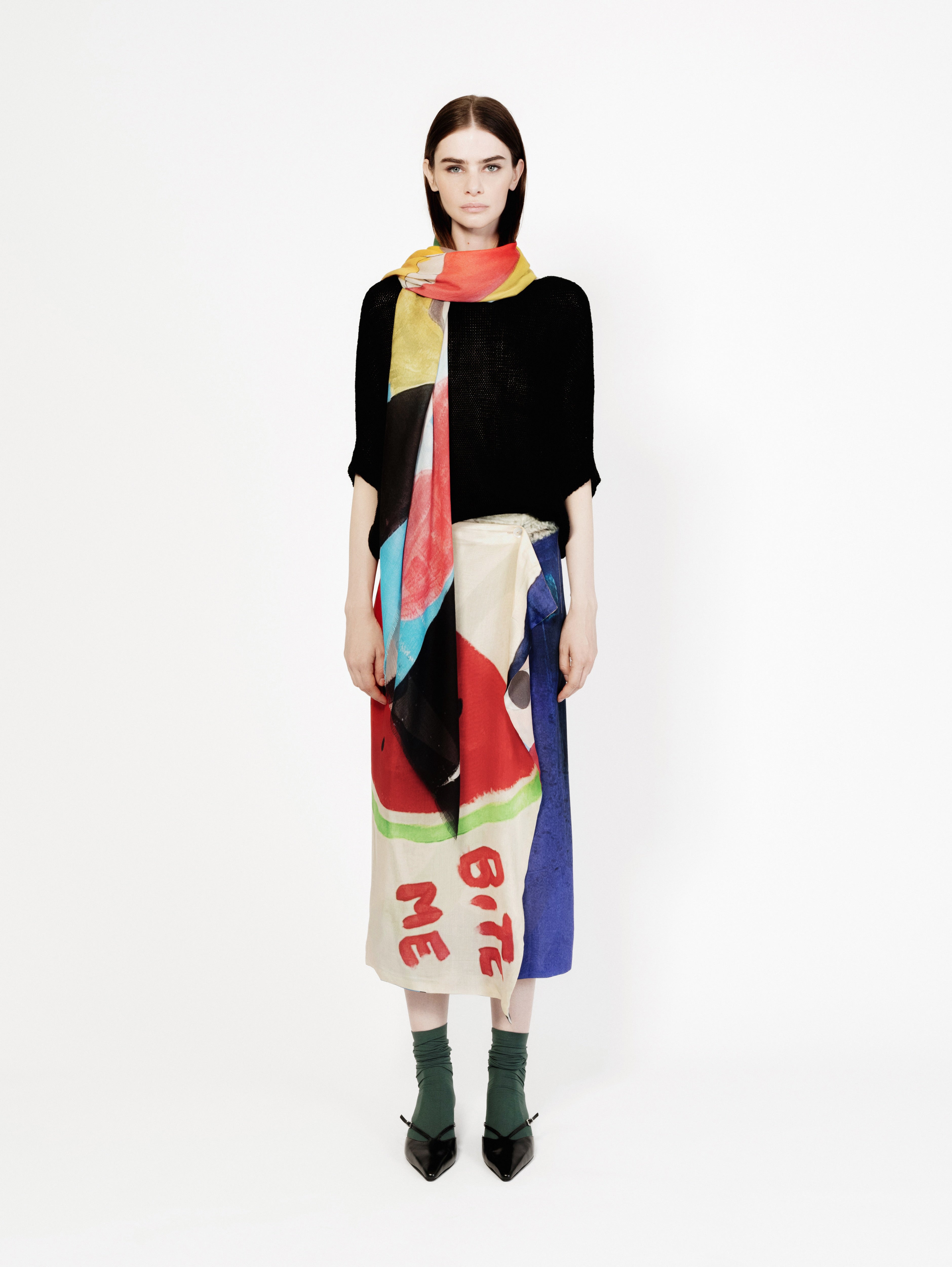 Talking Walls ela ultra brite single face square scarf ultra brite