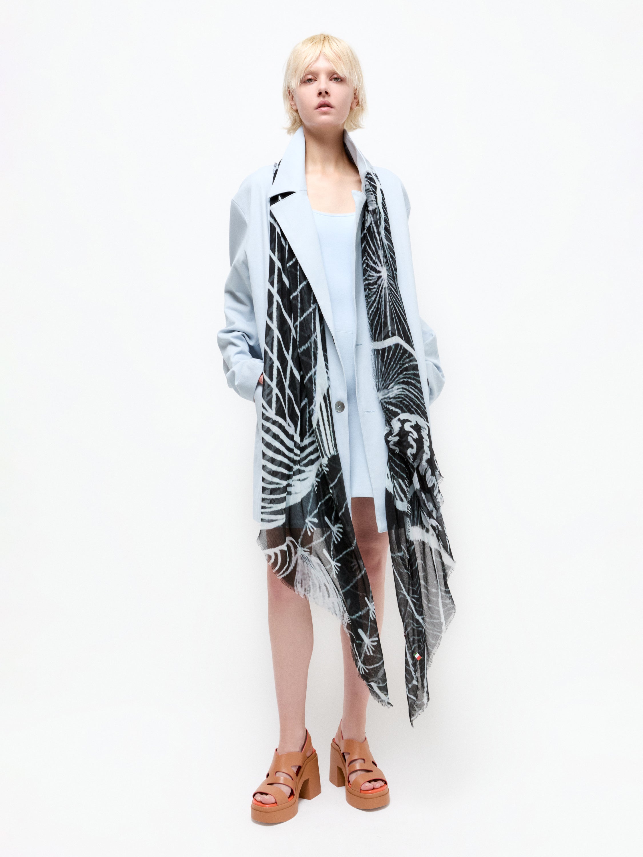 Talking Walls gloria buffalo single face square scarf buffalo