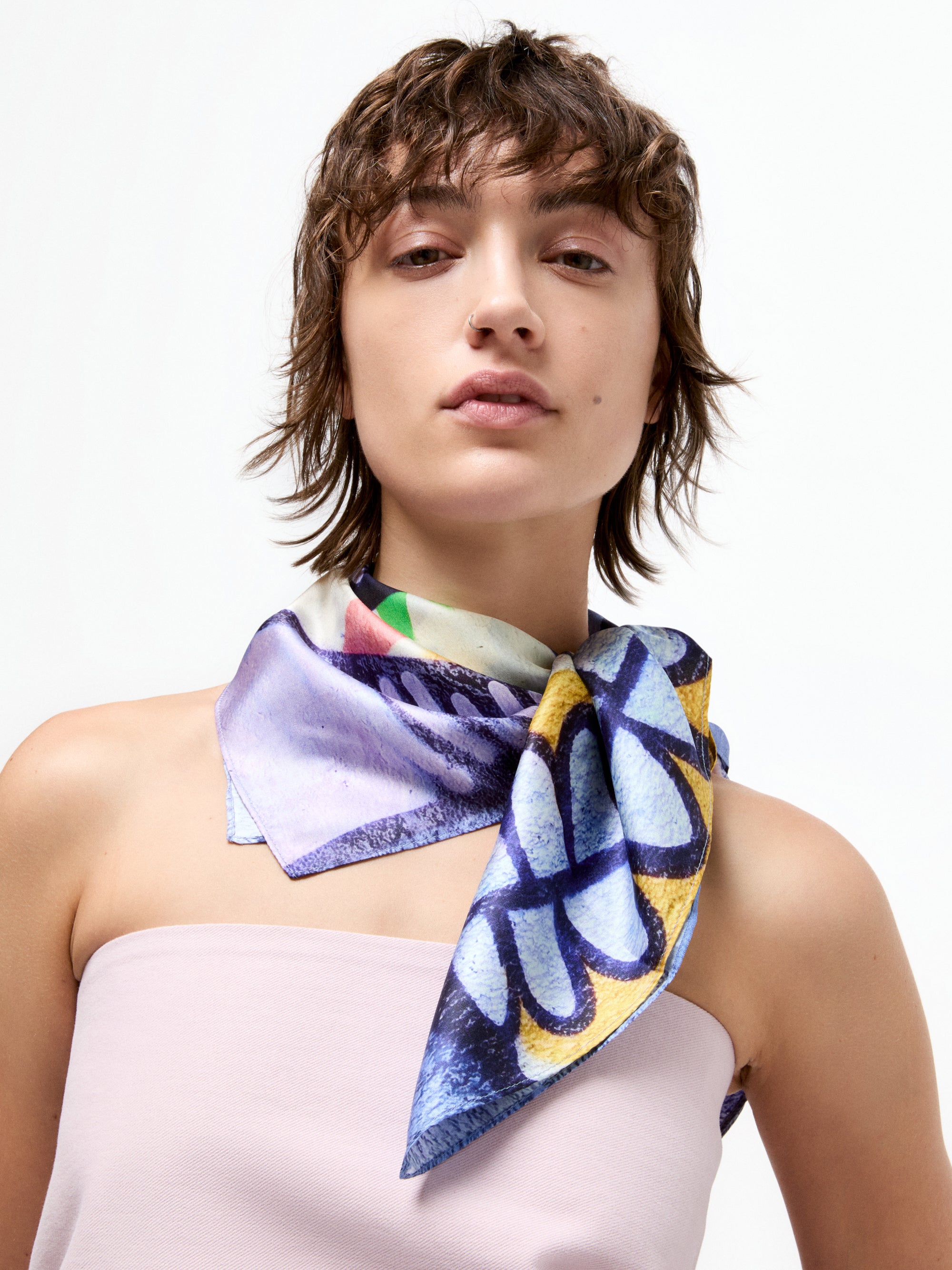 Talking Walls iki skull Single face square-shaped scarf skull