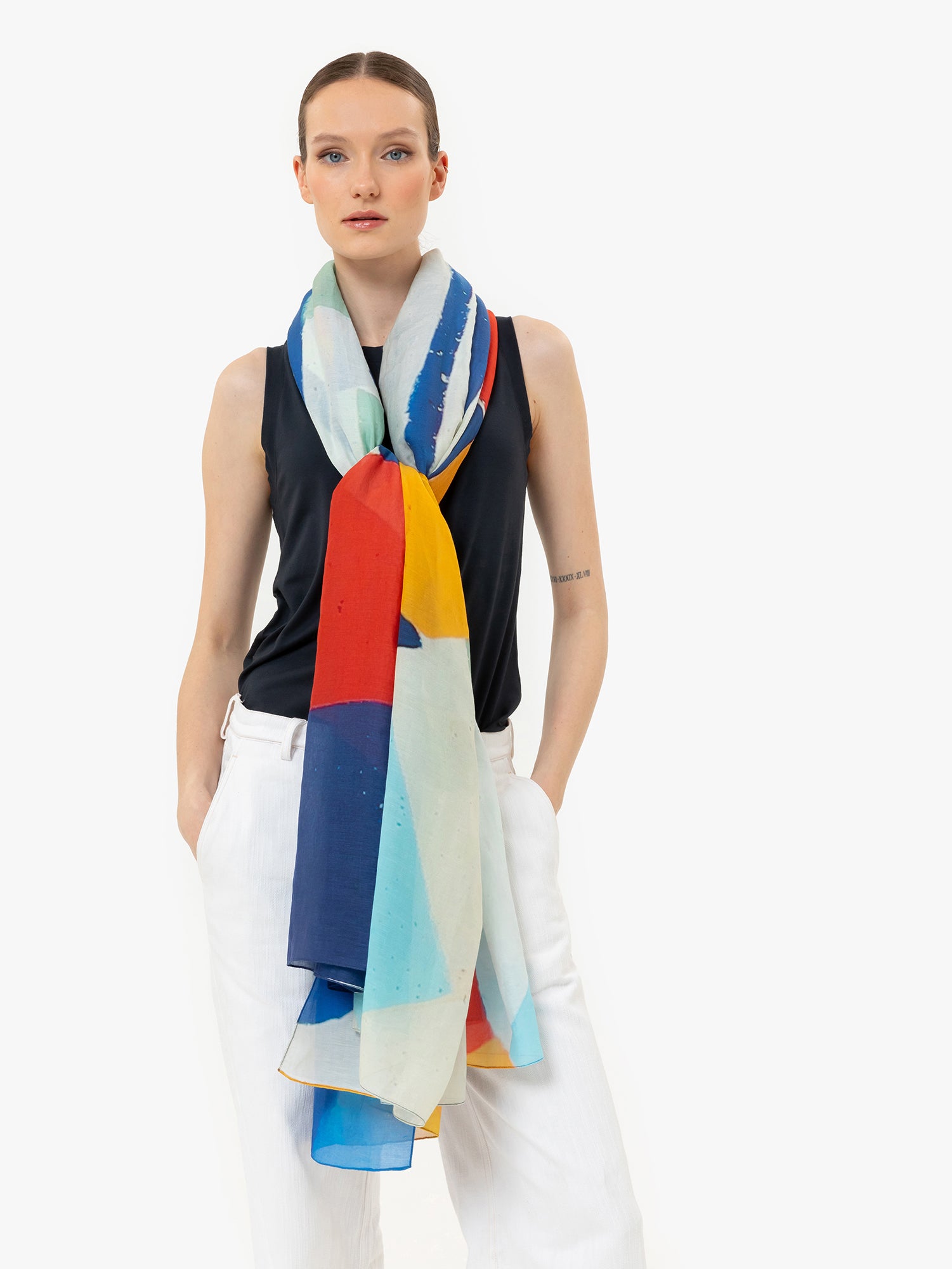 Talking Walls joy single face single face rectangular scarf accordéon