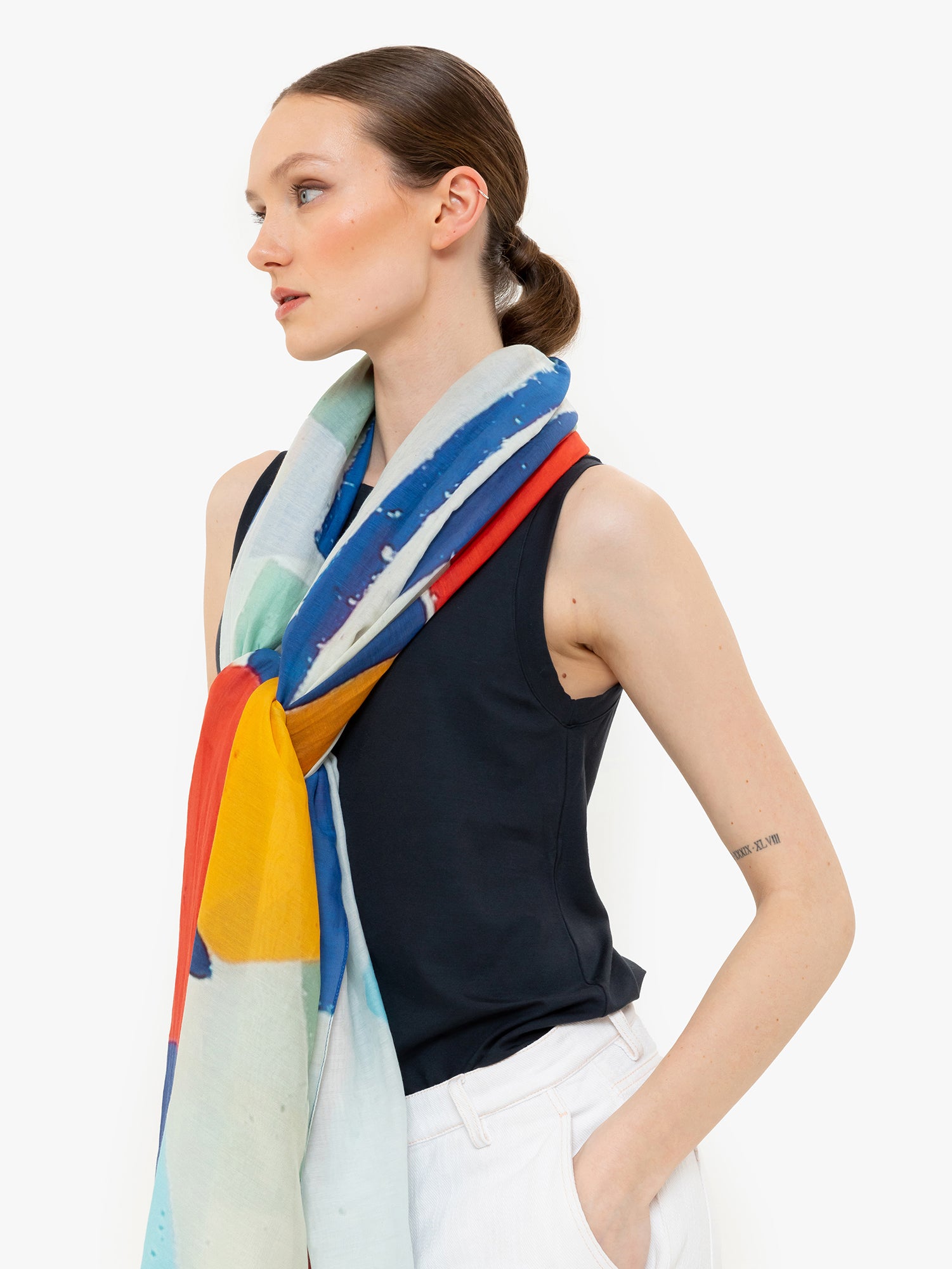 Talking Walls joy single face single face rectangular scarf accordéon