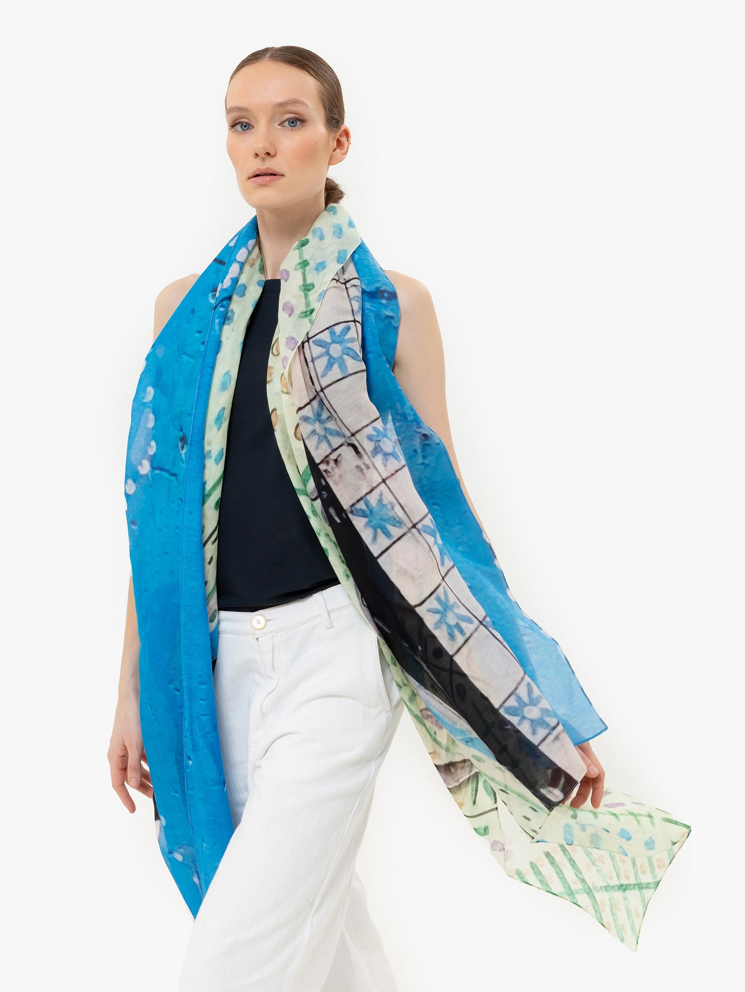 Talking Walls joy single face Single face rectangular scarf petit pois