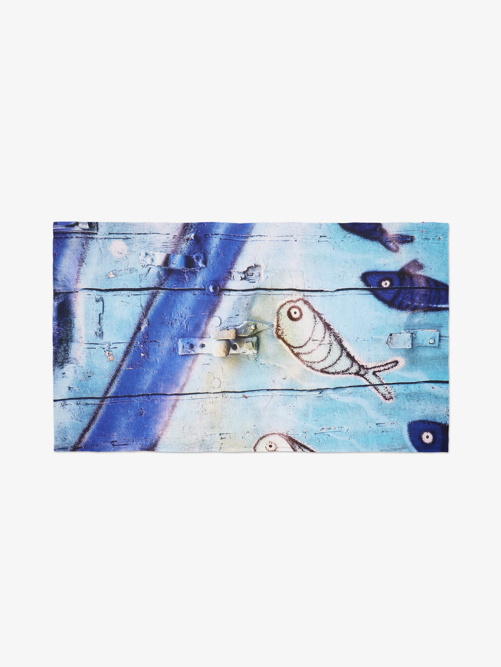 Talking Walls joy single face single face rectangular scarf poisson blue
