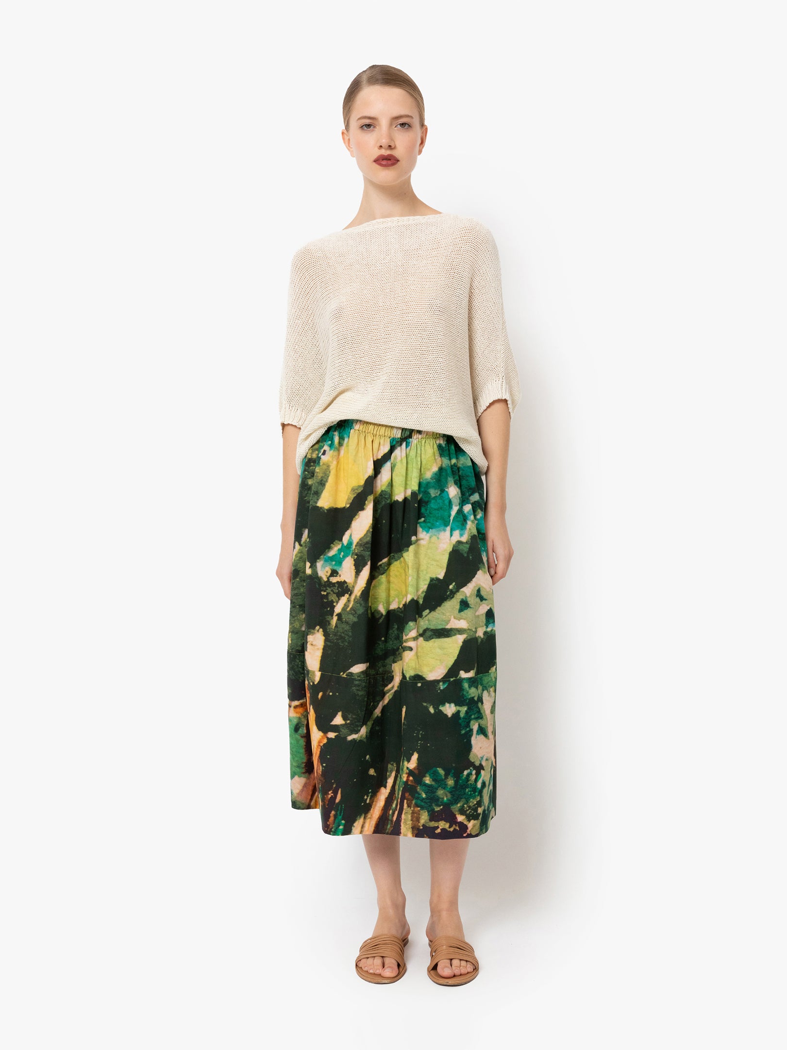 Talking Walls juju bananarama A-line midi skirt bananarama