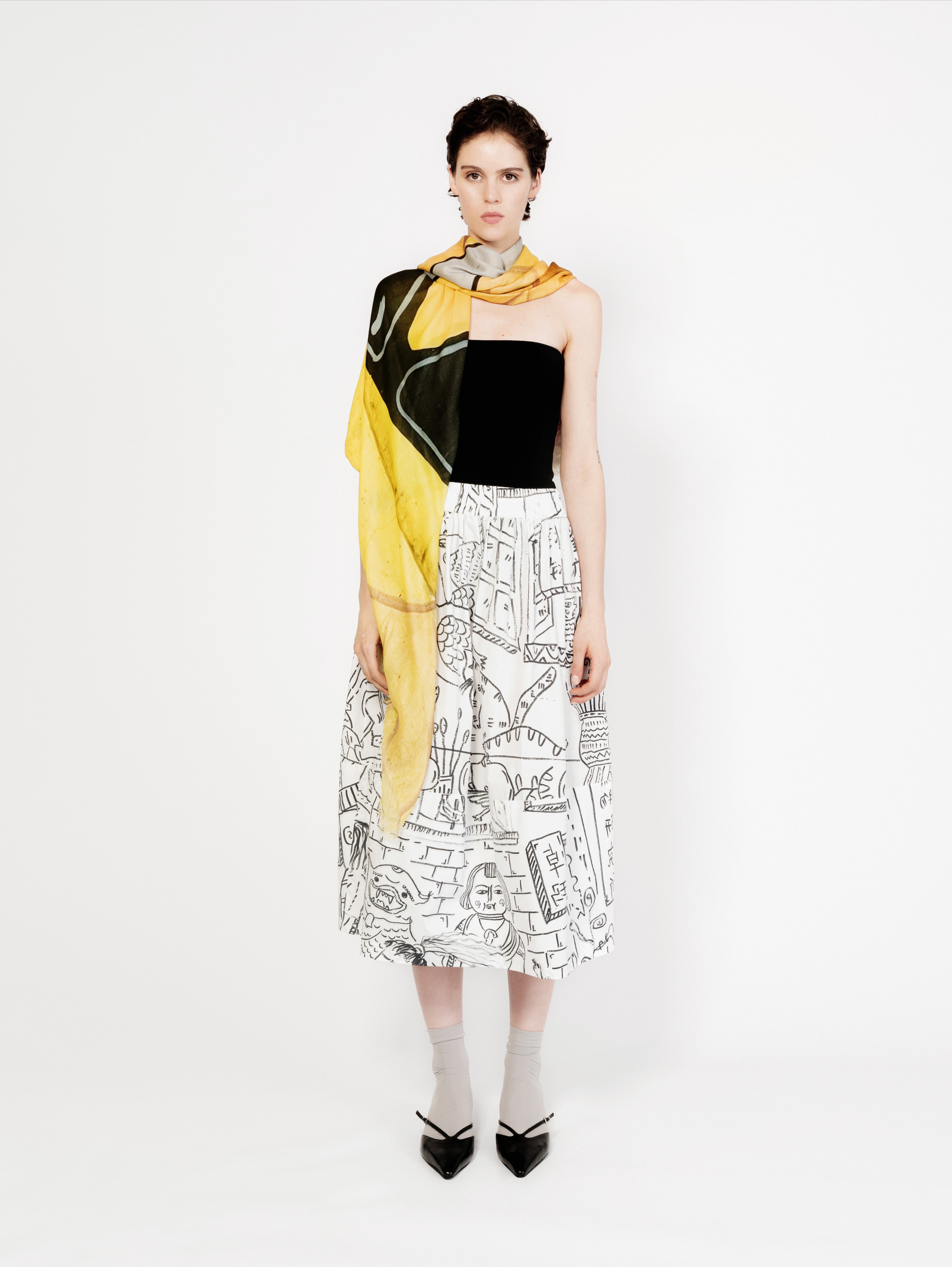 Talking Walls juju bao bao A-line midi skirt bao bao