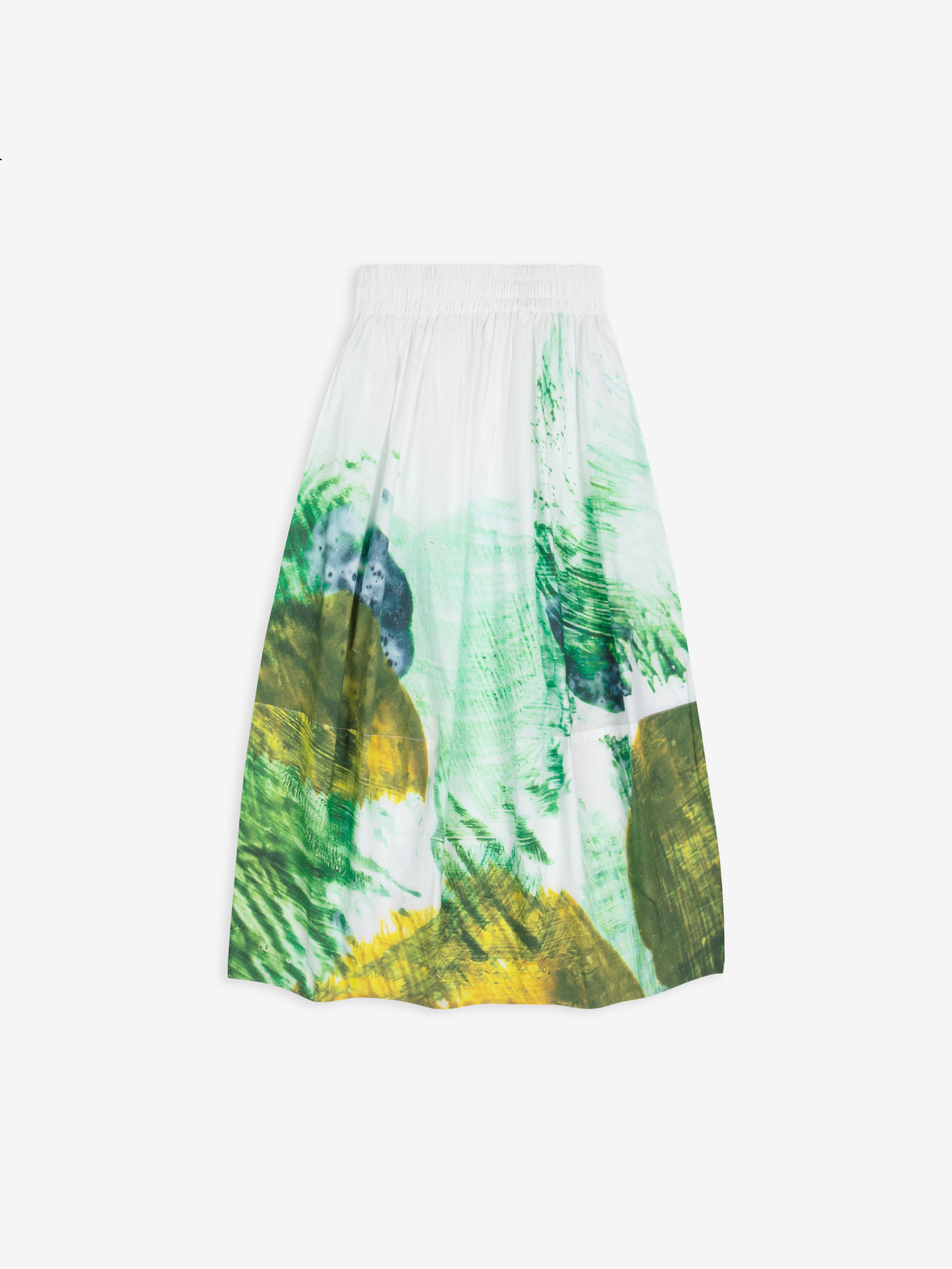 Talking Walls juju blur A-line midi skirt blur