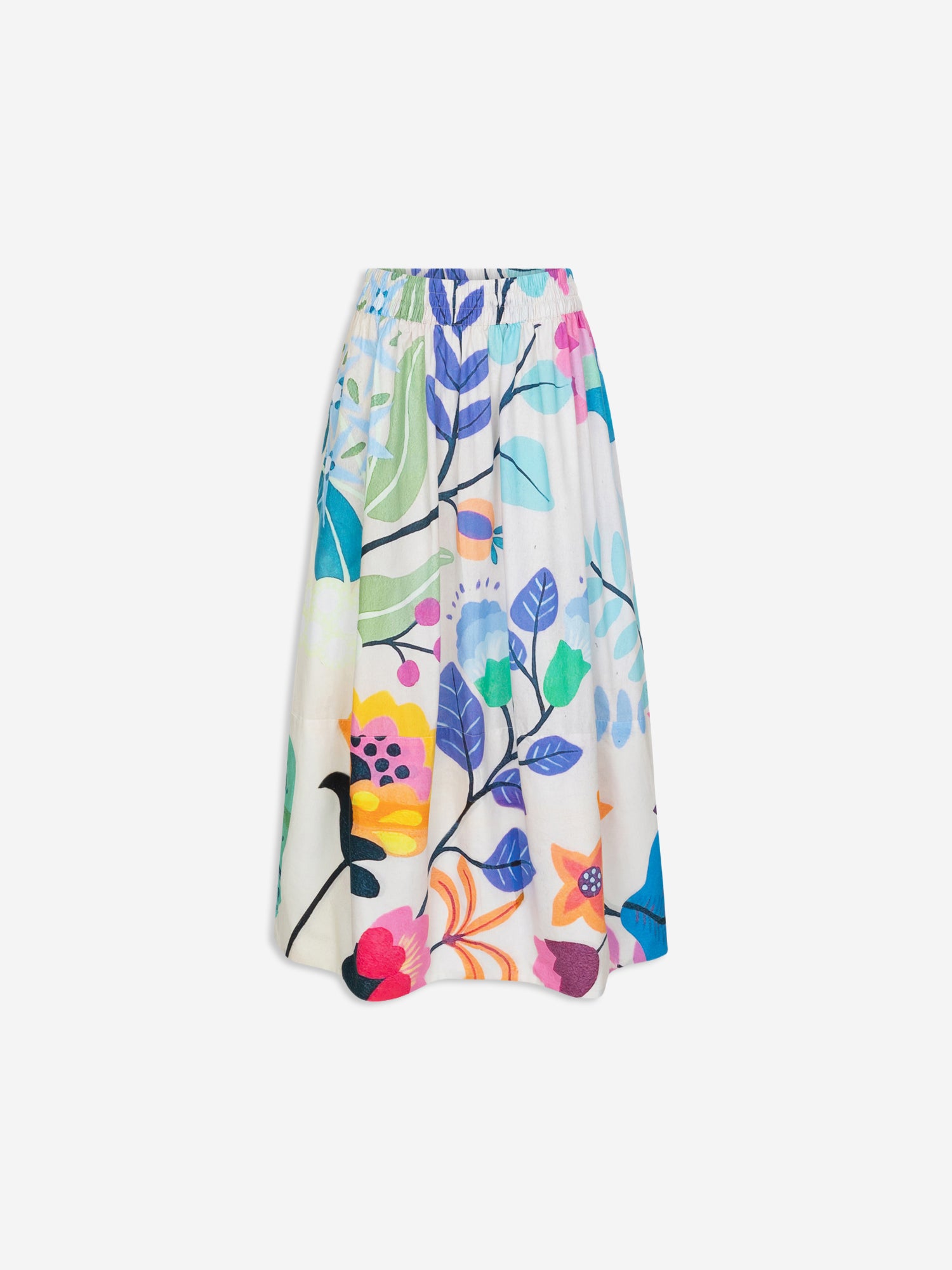 Talking Walls juju colibri A-line midi skirt colibri