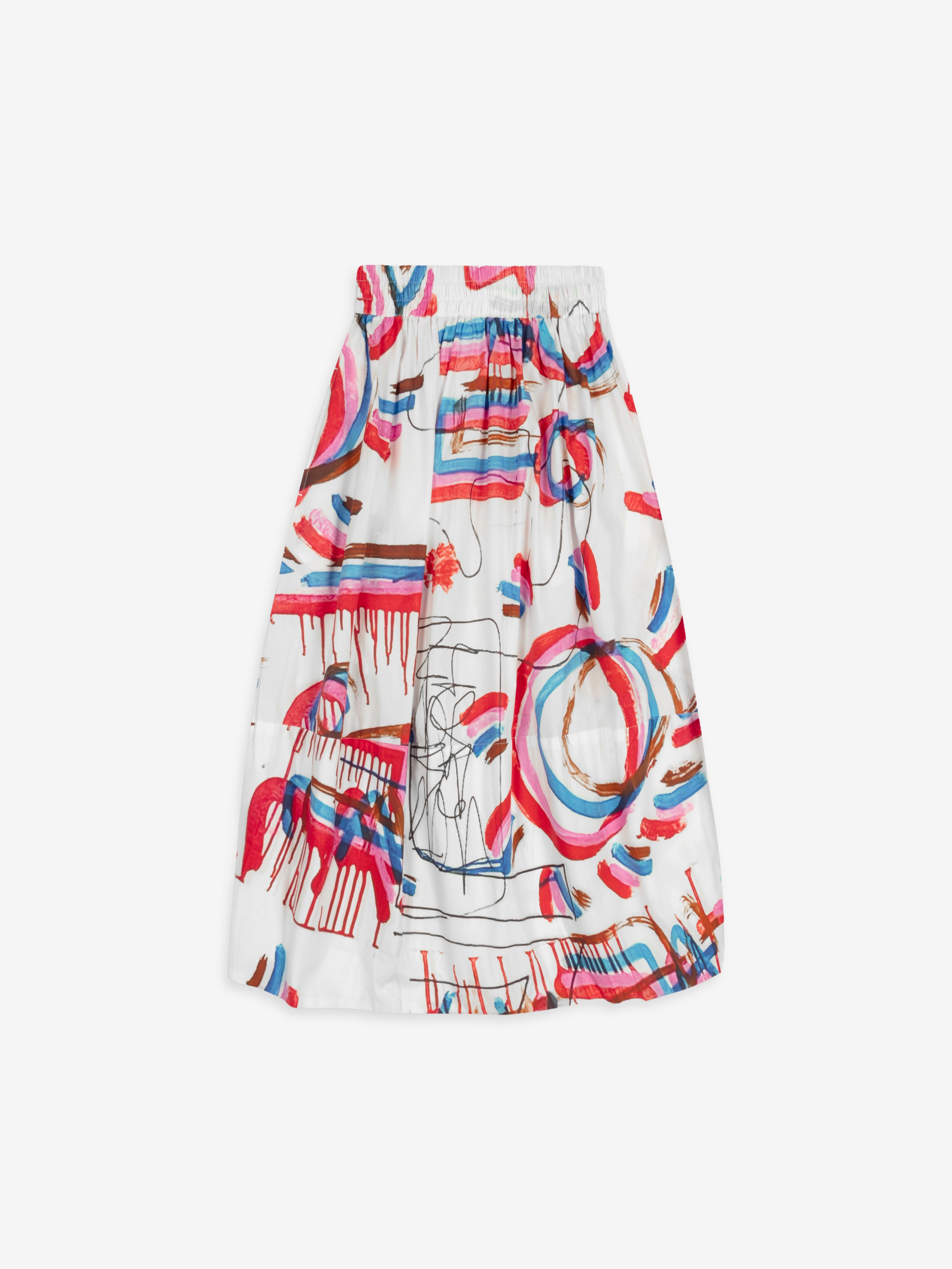 Talking Walls juju fréquence A-line midi skirt fréquence