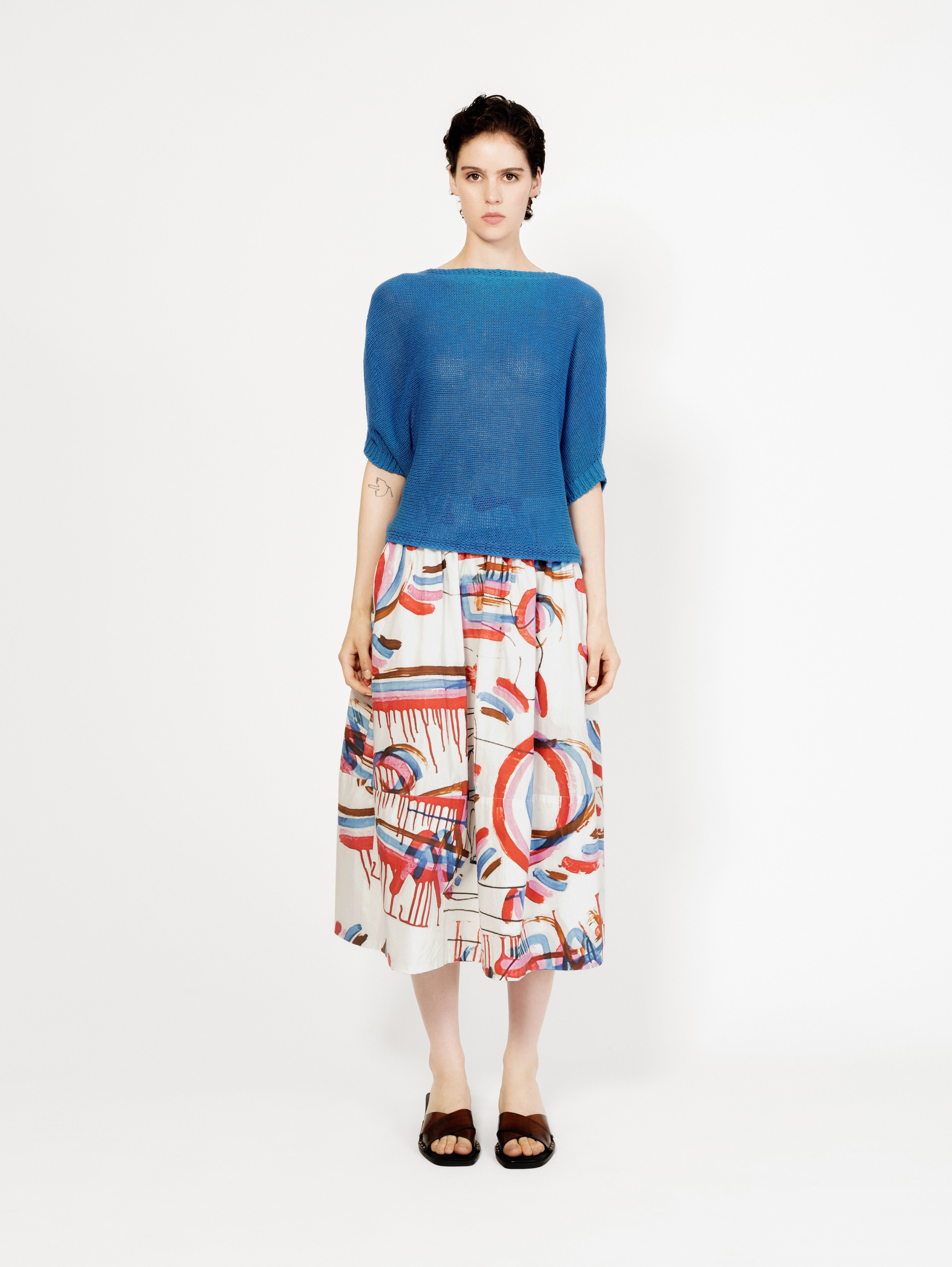 Talking Walls juju fréquence A-line midi skirt fréquence