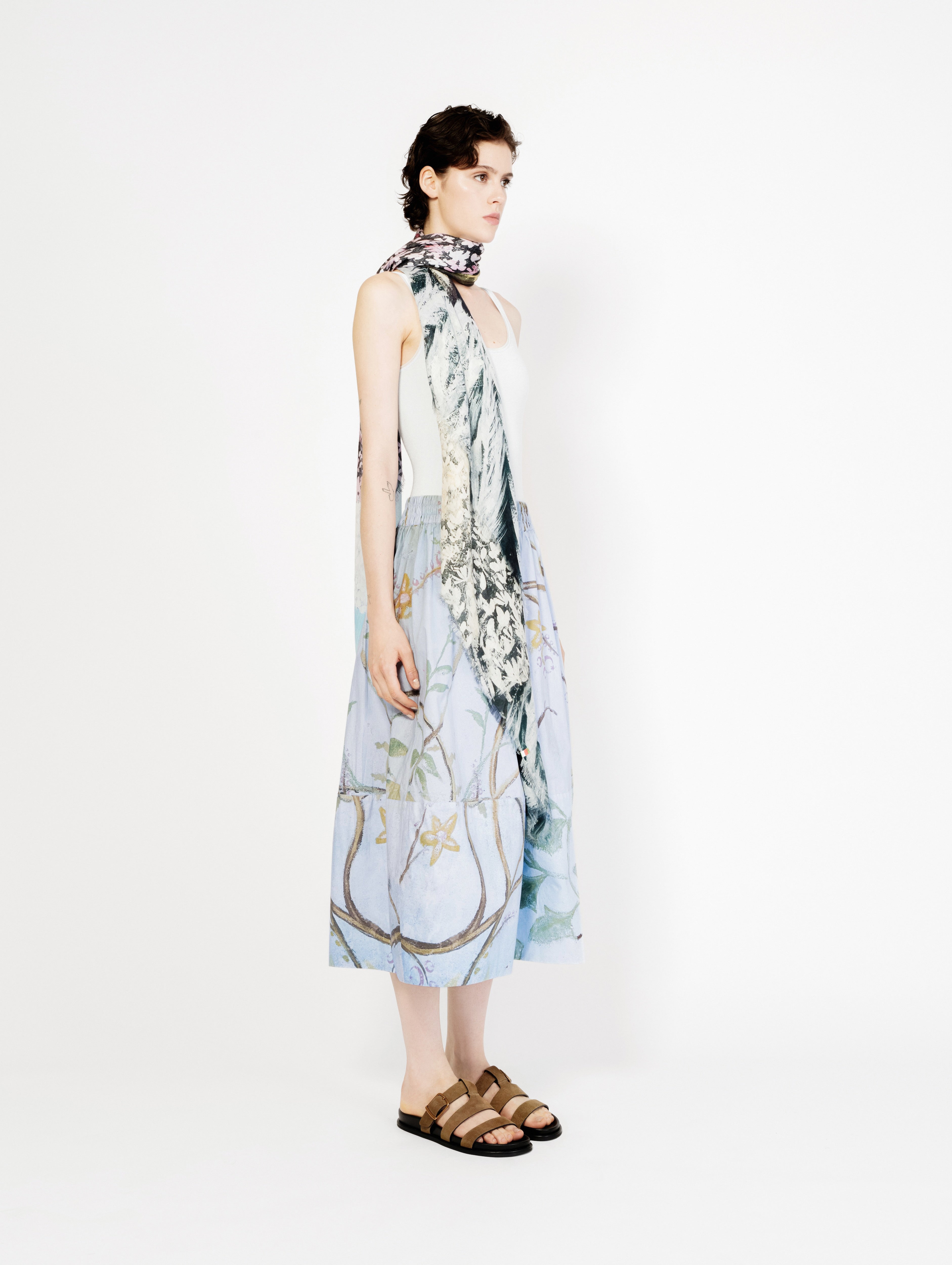 Talking Walls juju isola blu A-line midi skirt isola blu