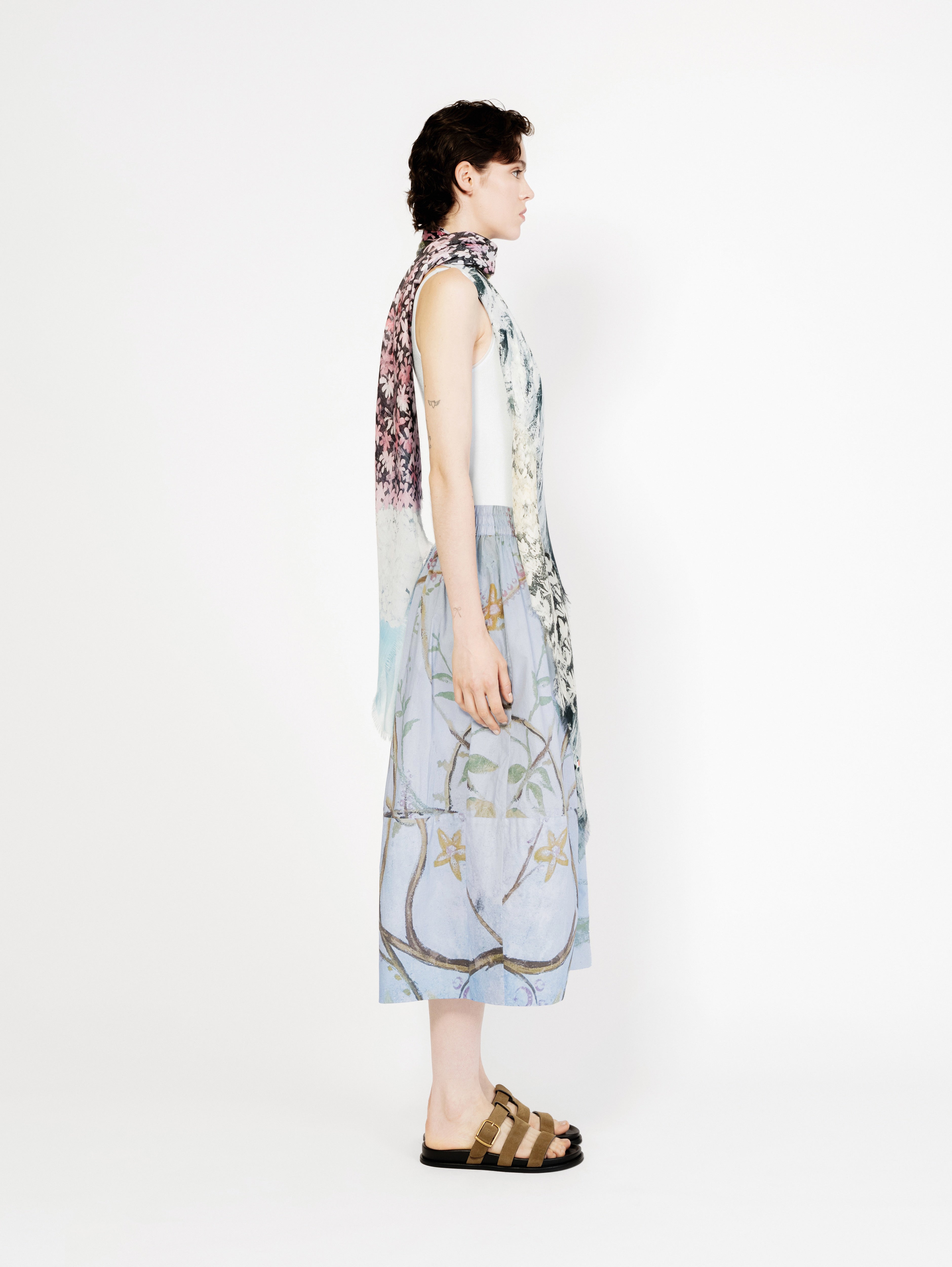 Talking Walls juju isola blu A-line midi skirt isola blu