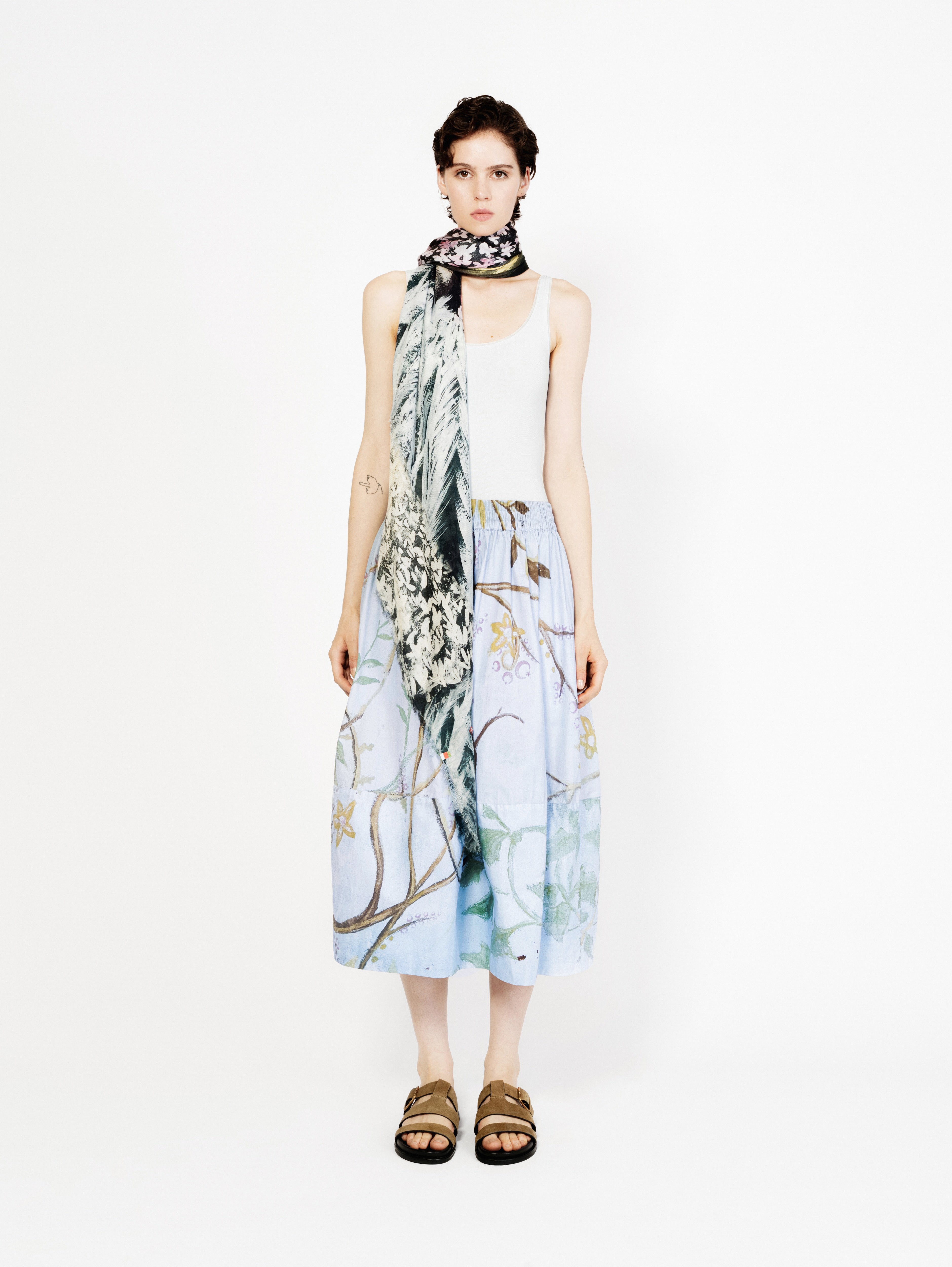 Talking Walls juju isola blu A-line midi skirt isola blu