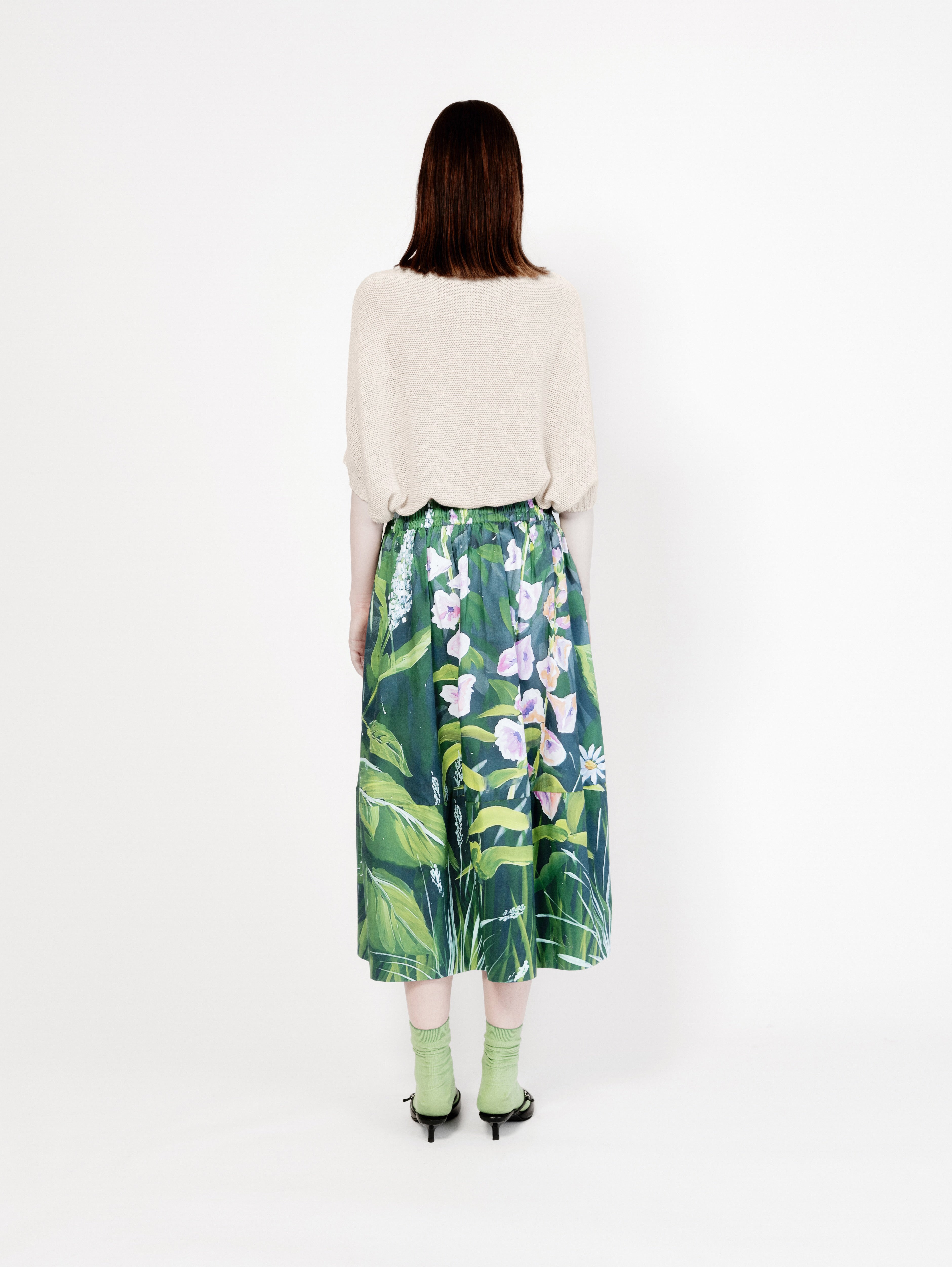 Talking Walls juju liane A-line midi skirt liane