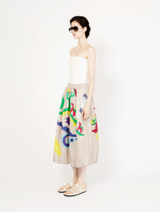 Talking Walls juju mezcal A-line midi skirt mezcal