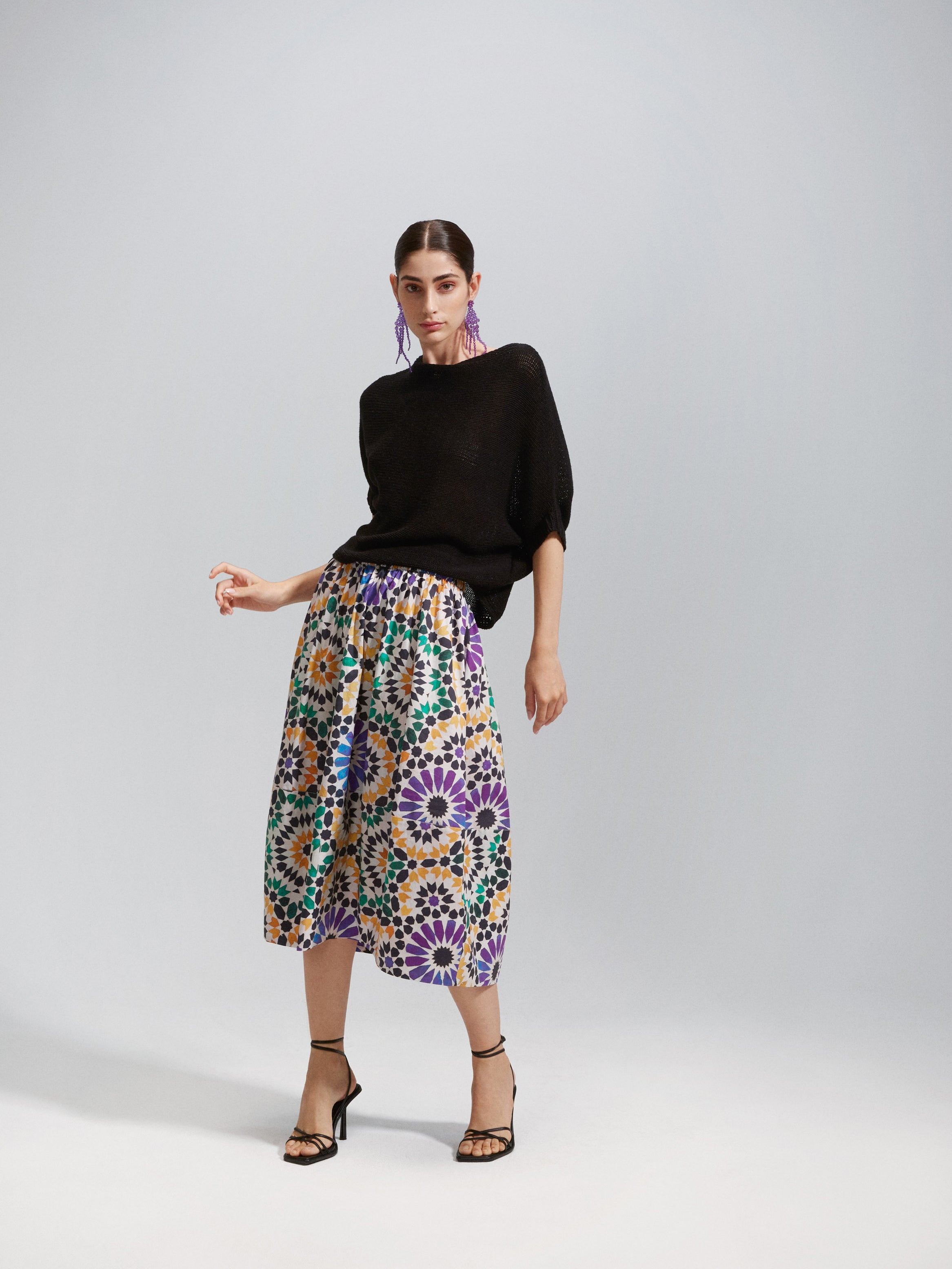 Talking Walls juju mosaic Midi Skirt mosaic