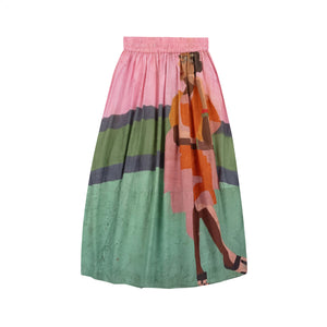 Talking Walls juju muse A-line midi skirt muse