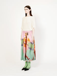 Talking Walls juju muse A-line midi skirt muse