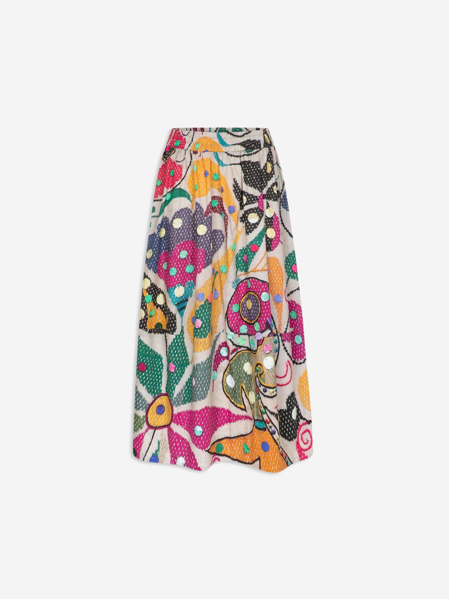 Talking Walls juju paillette A-line midi skirt paillette