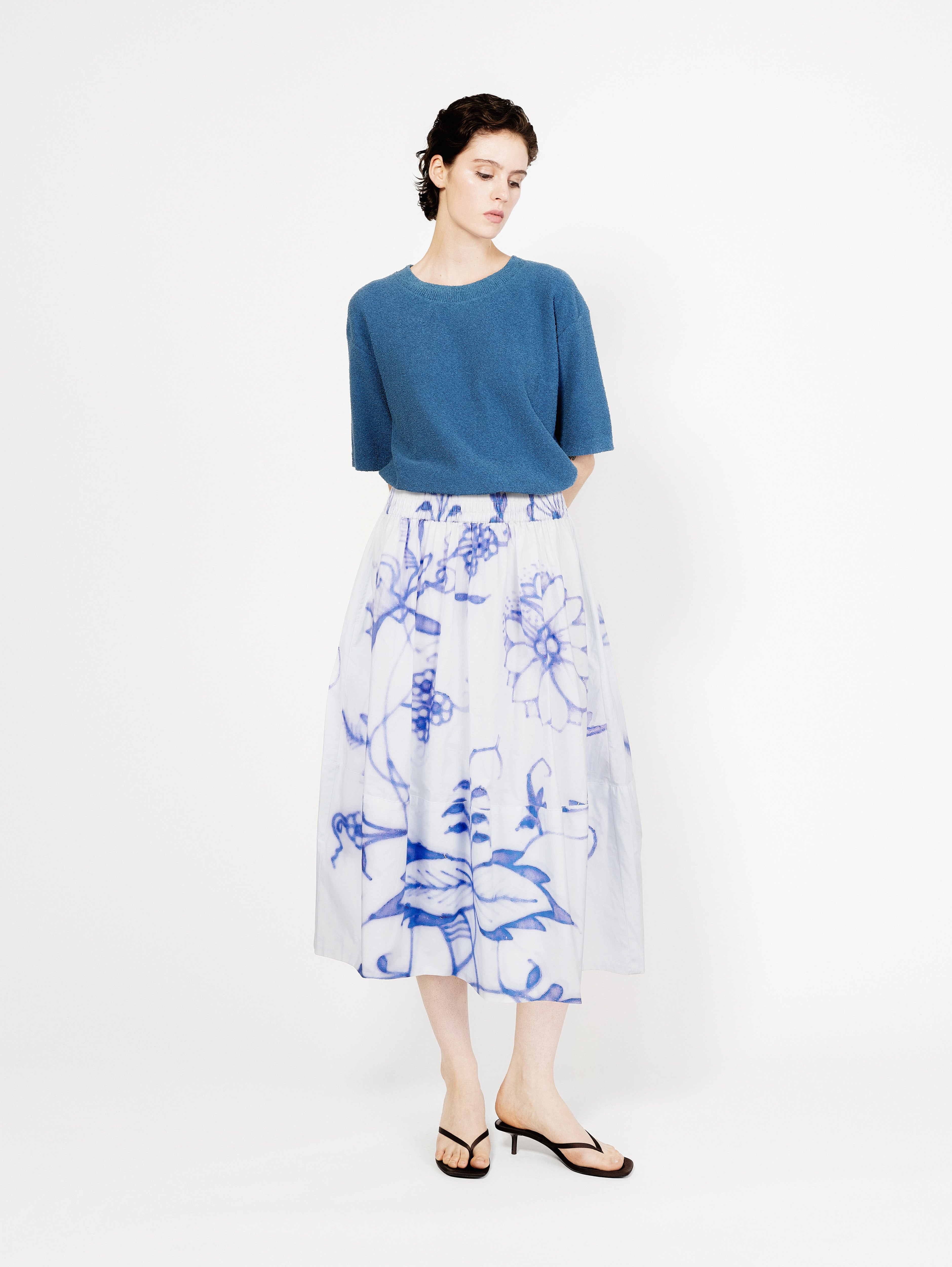 Talking Walls juju royal blue A-line midi skirt royal blue
