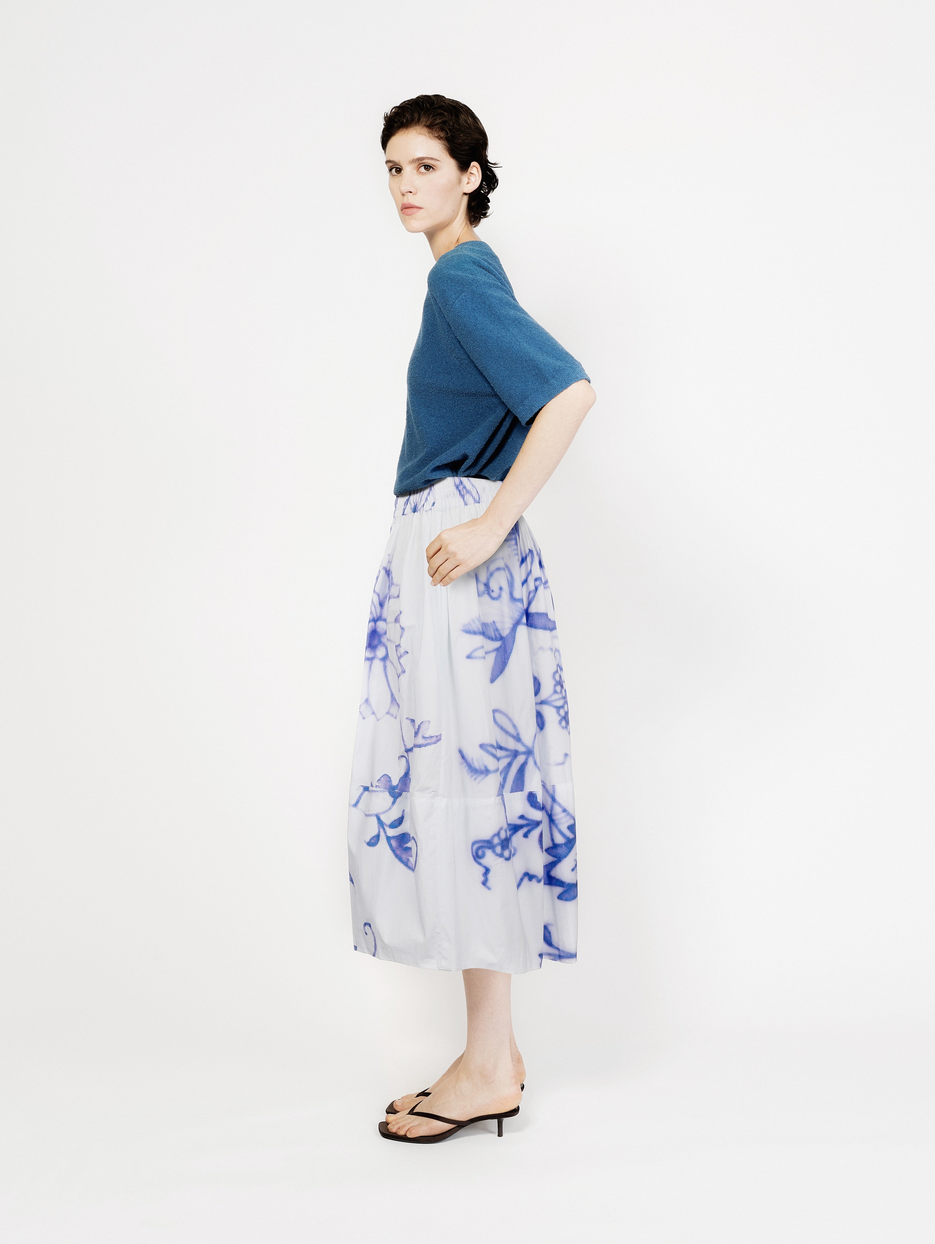 Talking Walls juju royal blue A-line midi skirt royal blue