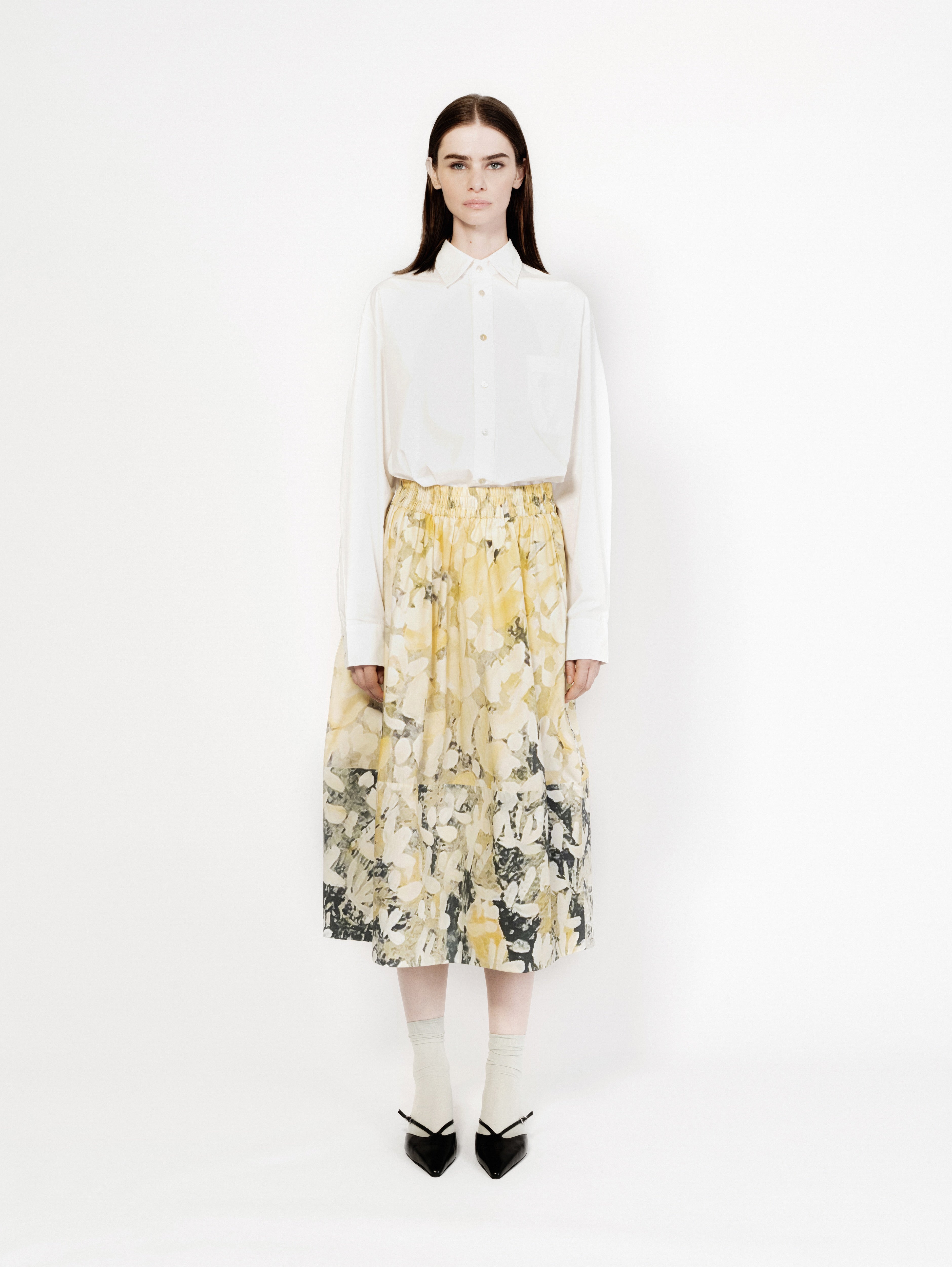 Talking Walls juju solène A-line midi skirt solène