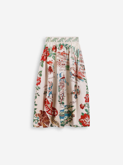 Talking Walls juju tijuana A-line midi skirt tijuana