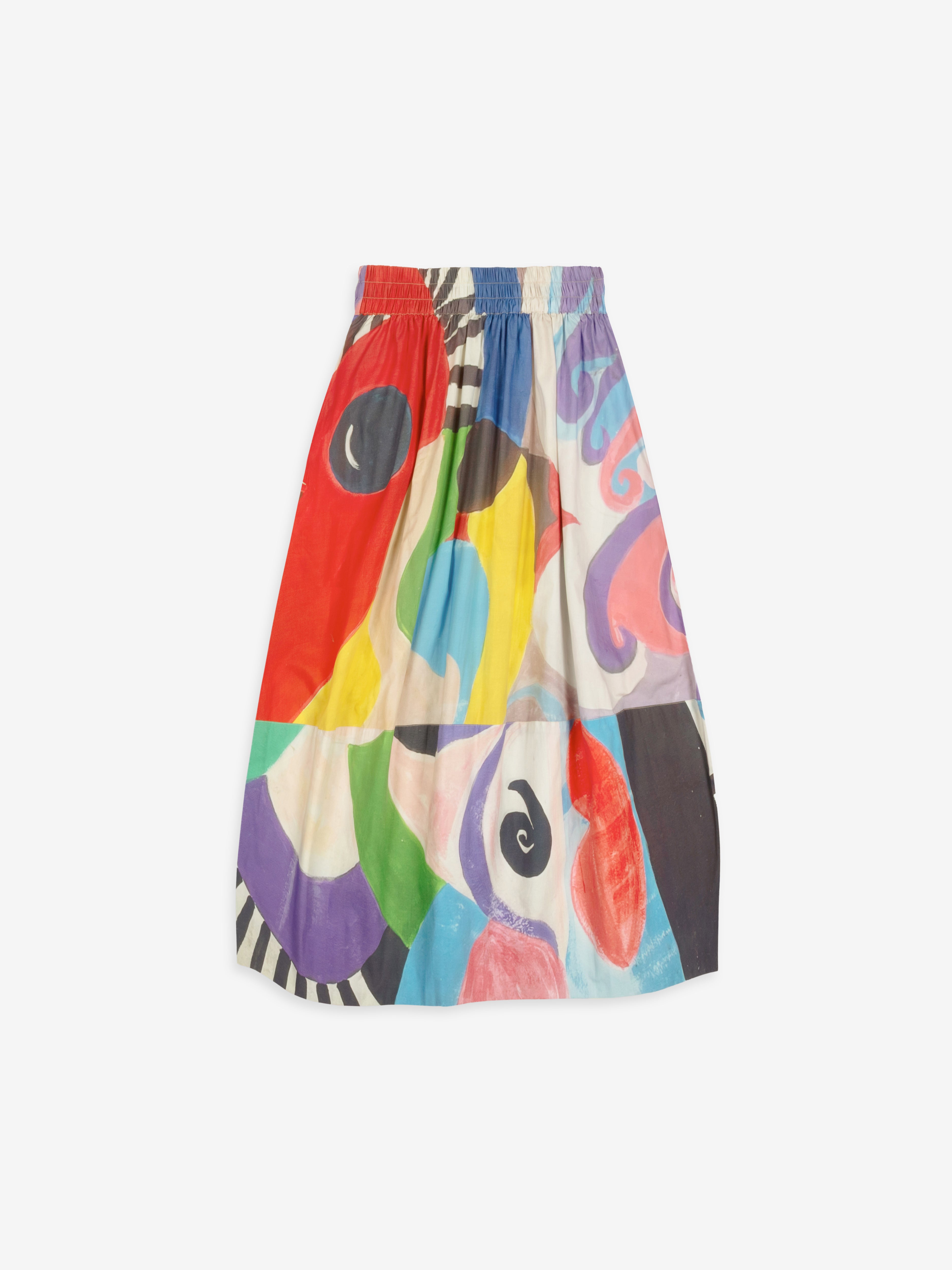 Talking Walls juju ultra brite A-line midi skirt ultra brite