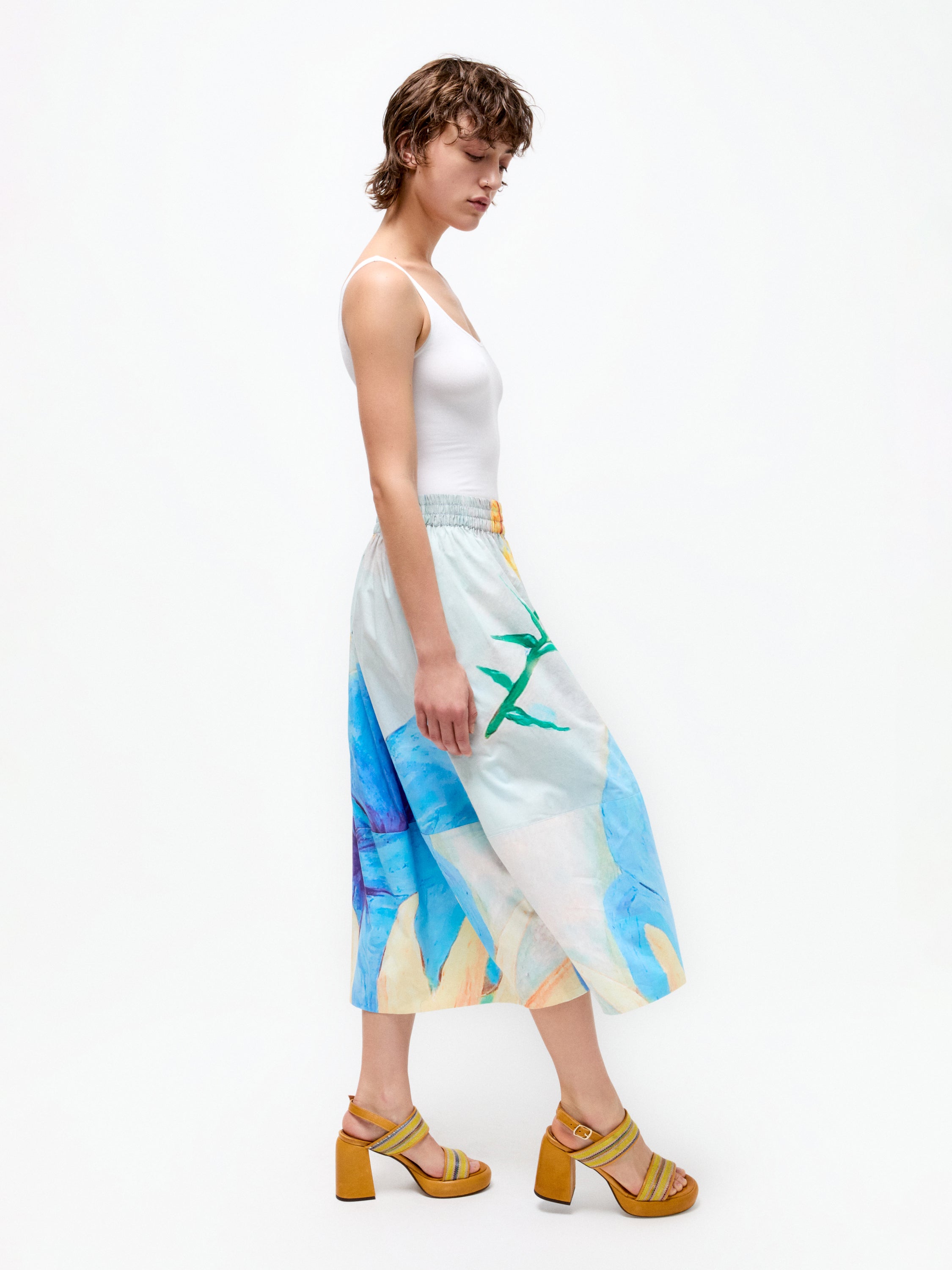 Talking Walls juju violet A-line midi skirt violet