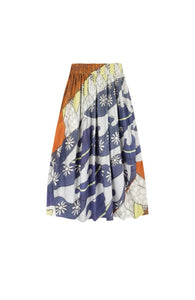 Talking Walls juju waves A-line midi skirt waves