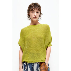Talking Walls juliette green banana relaxed jumper green banana