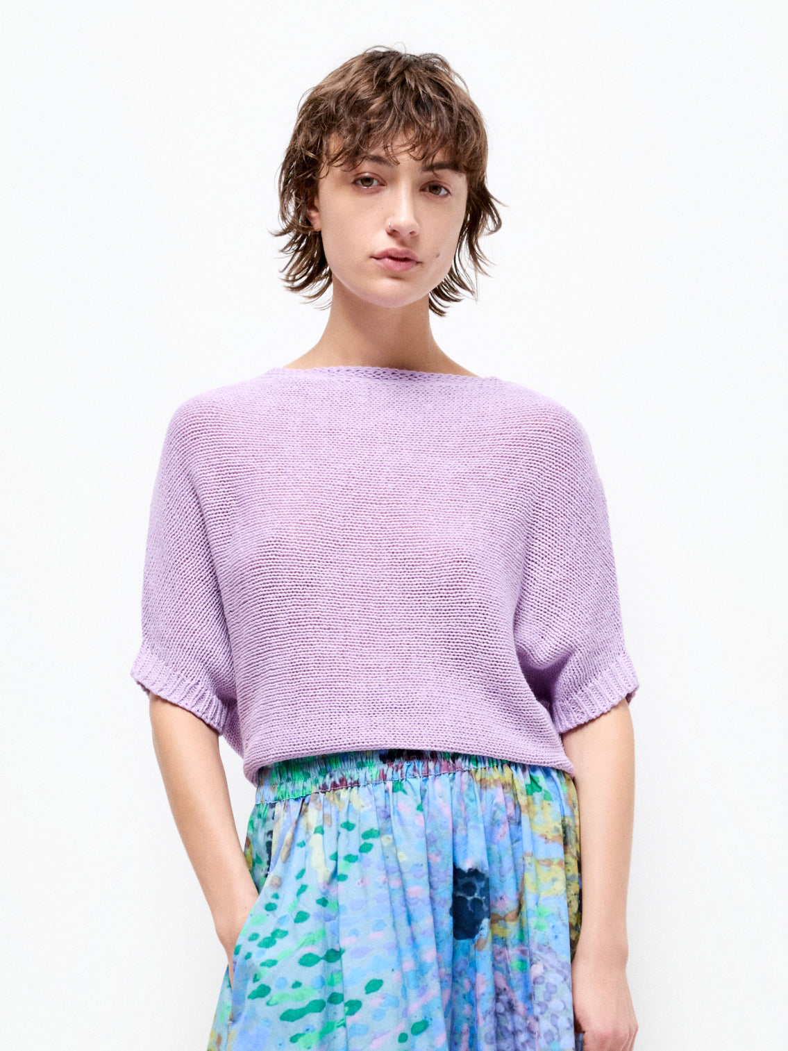 Talking Walls juliette orchid bloom relaxed jumper orchid bloom